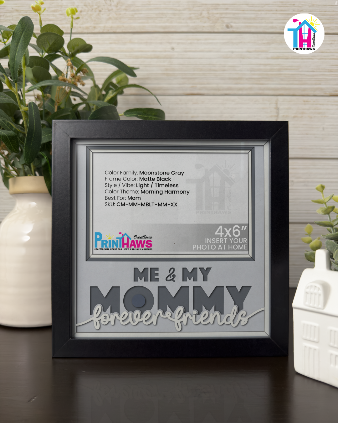 Me And Mommy Forever Friends - Crafted Memoirs Photo Frame By Printhaws Creations, Matte Black Frame, In A Refined Range Of Colors, 8x8 Frame Holds (4R) Photo - For Mom