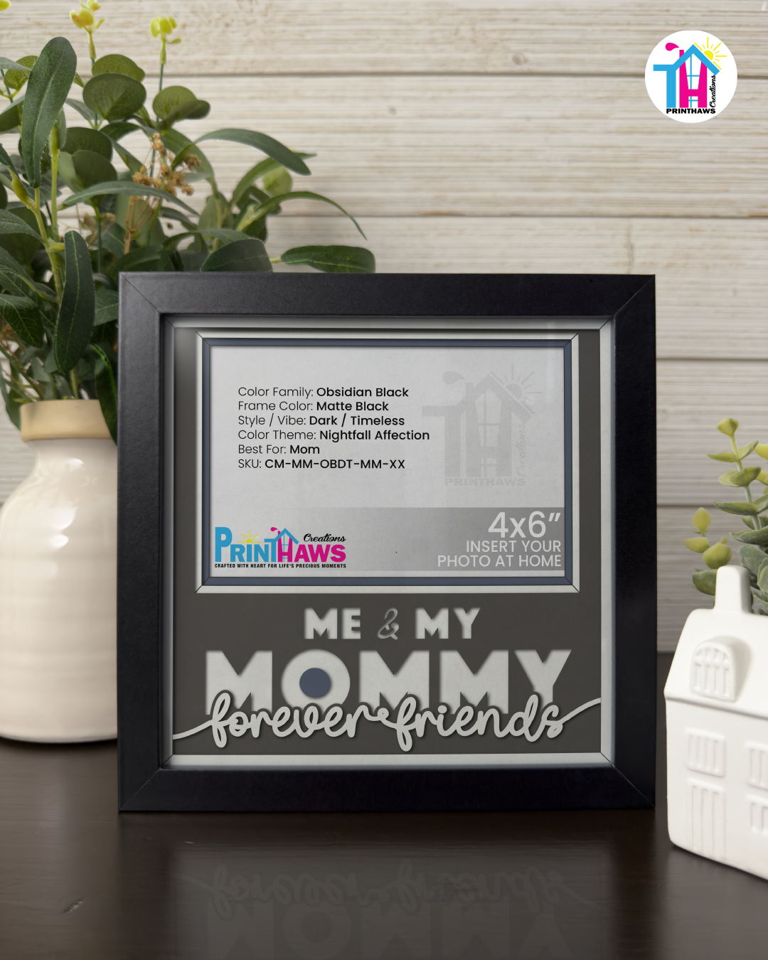 Me And Mommy Forever Friends - Crafted Memoirs Photo Frame By Printhaws Creations, Matte Black Frame, In A Refined Range Of Colors, 8x8 Frame Holds (4R) Photo - For Mom