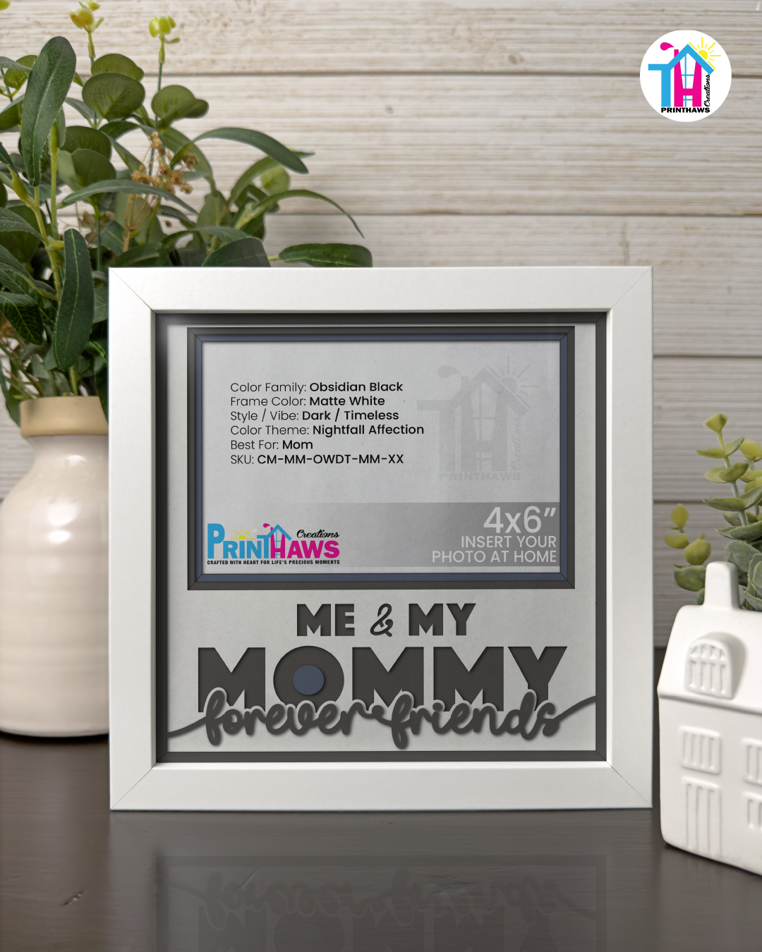 Me And Mommy Forever Friends - Crafted Memoirs Photo Frame By Printhaws Creations, Matte White Frame, In A Refined Range Of Colors, 8x8 Frame Holds (4R) Photo - For Mom