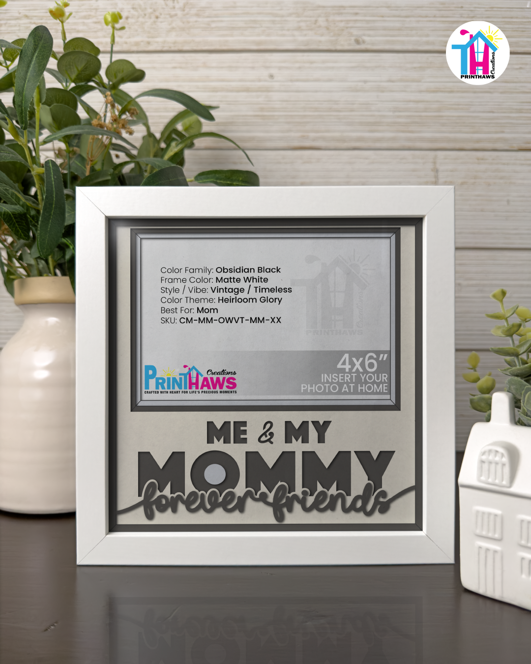 Me And Mommy Forever Friends - Crafted Memoirs Photo Frame By Printhaws Creations, Matte White Frame, In A Refined Range Of Colors, 8x8 Frame Holds (4R) Photo - For Mom