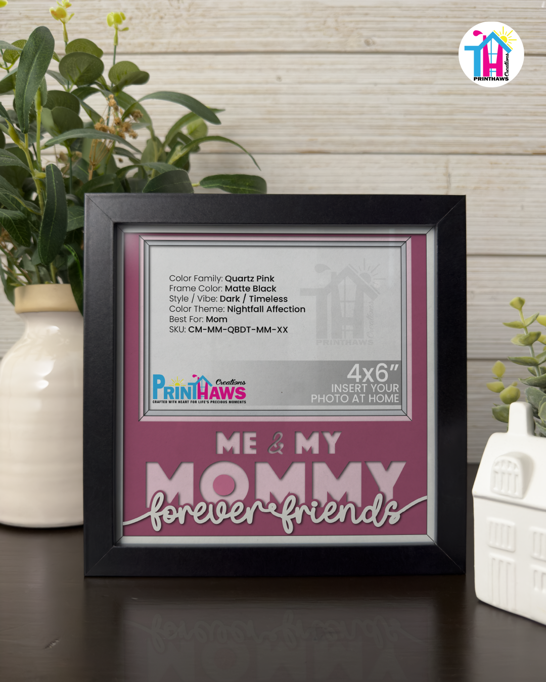 Me And Mommy Forever Friends - Crafted Memoirs Photo Frame By Printhaws Creations, Matte Black Frame, In A Refined Range Of Colors, 8x8 Frame Holds (4R) Photo - For Mom