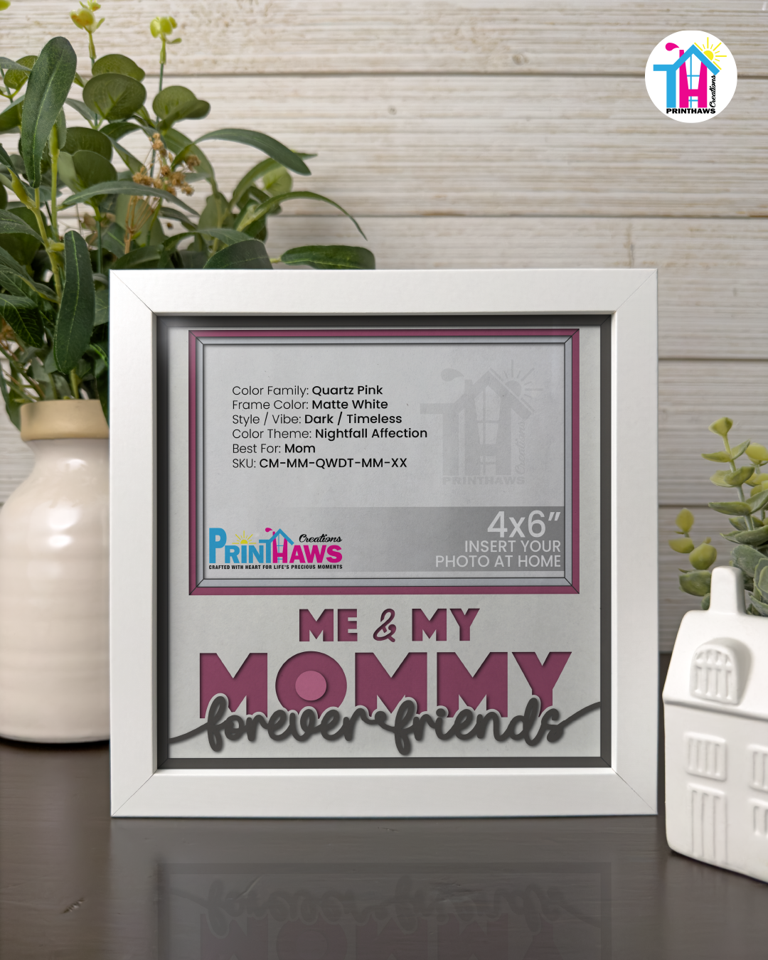Me And Mommy Forever Friends - Crafted Memoirs Photo Frame By Printhaws Creations, Matte White Frame, In A Refined Range Of Colors, 8x8 Frame Holds (4R) Photo - For Mom
