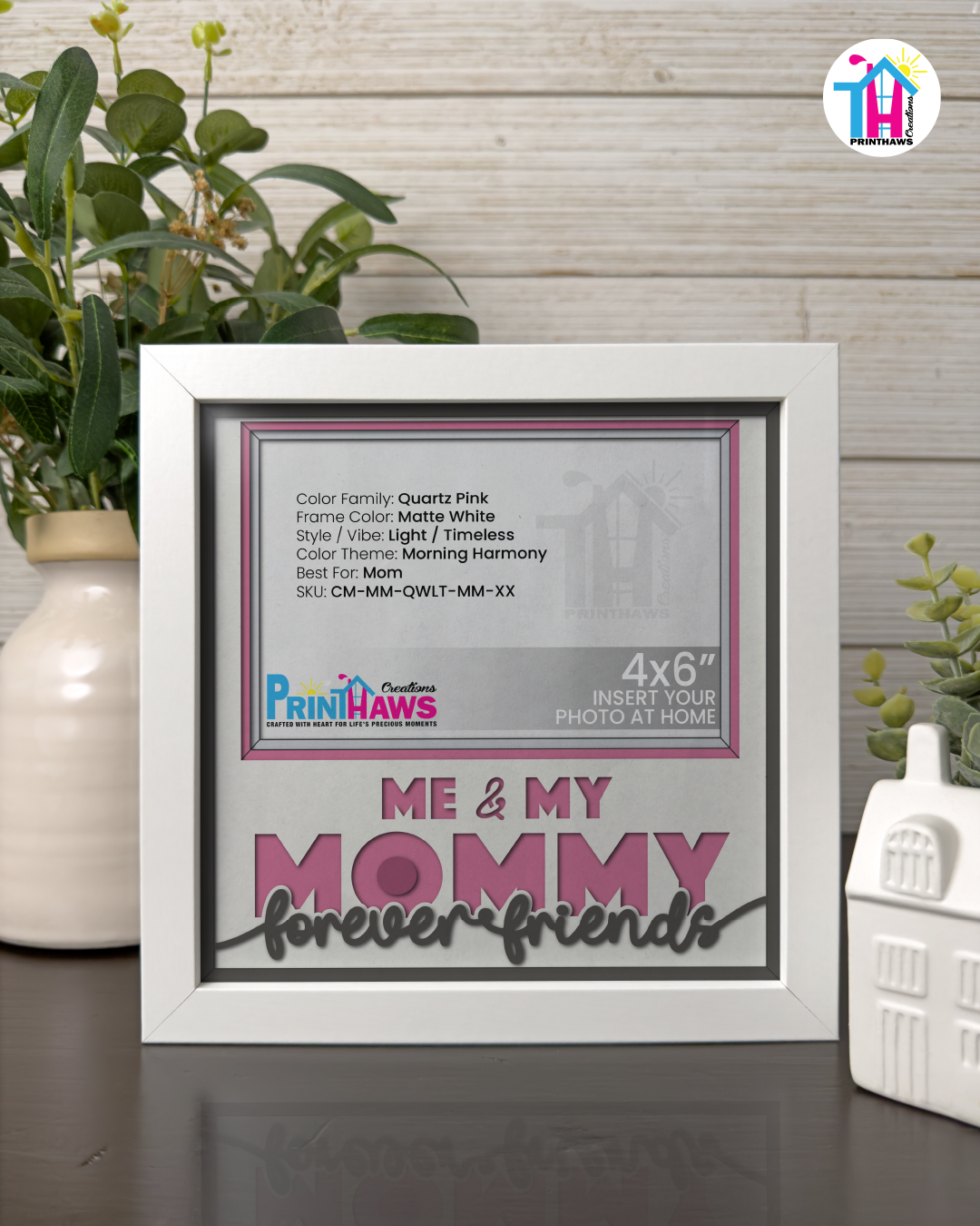 Me And Mommy Forever Friends - Crafted Memoirs Photo Frame By Printhaws Creations, Matte White Frame, In A Refined Range Of Colors, 8x8 Frame Holds (4R) Photo - For Mom