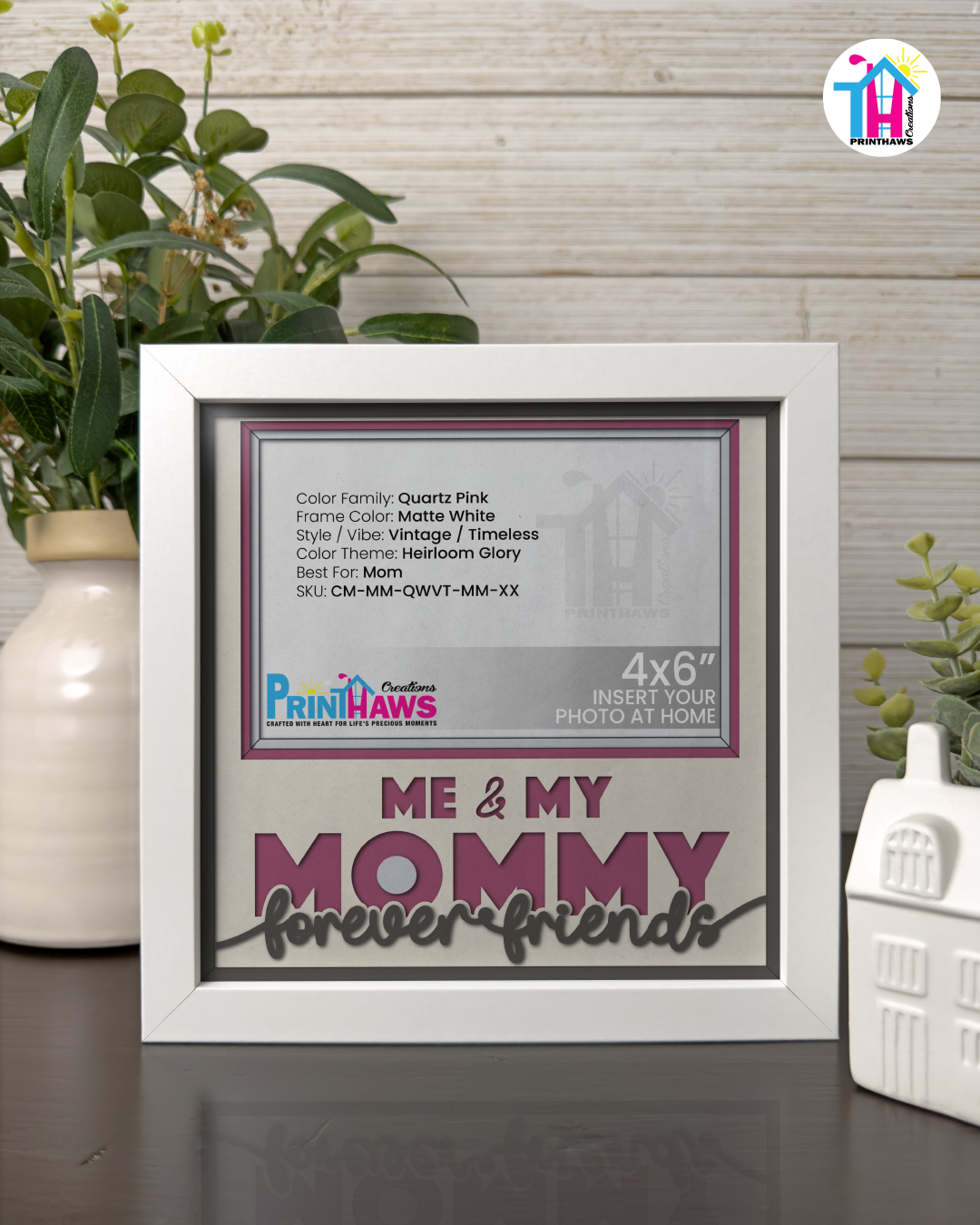 Me And Mommy Forever Friends - Crafted Memoirs Photo Frame By Printhaws Creations, Matte White Frame, In A Refined Range Of Colors, 8x8 Frame Holds (4R) Photo - For Mom