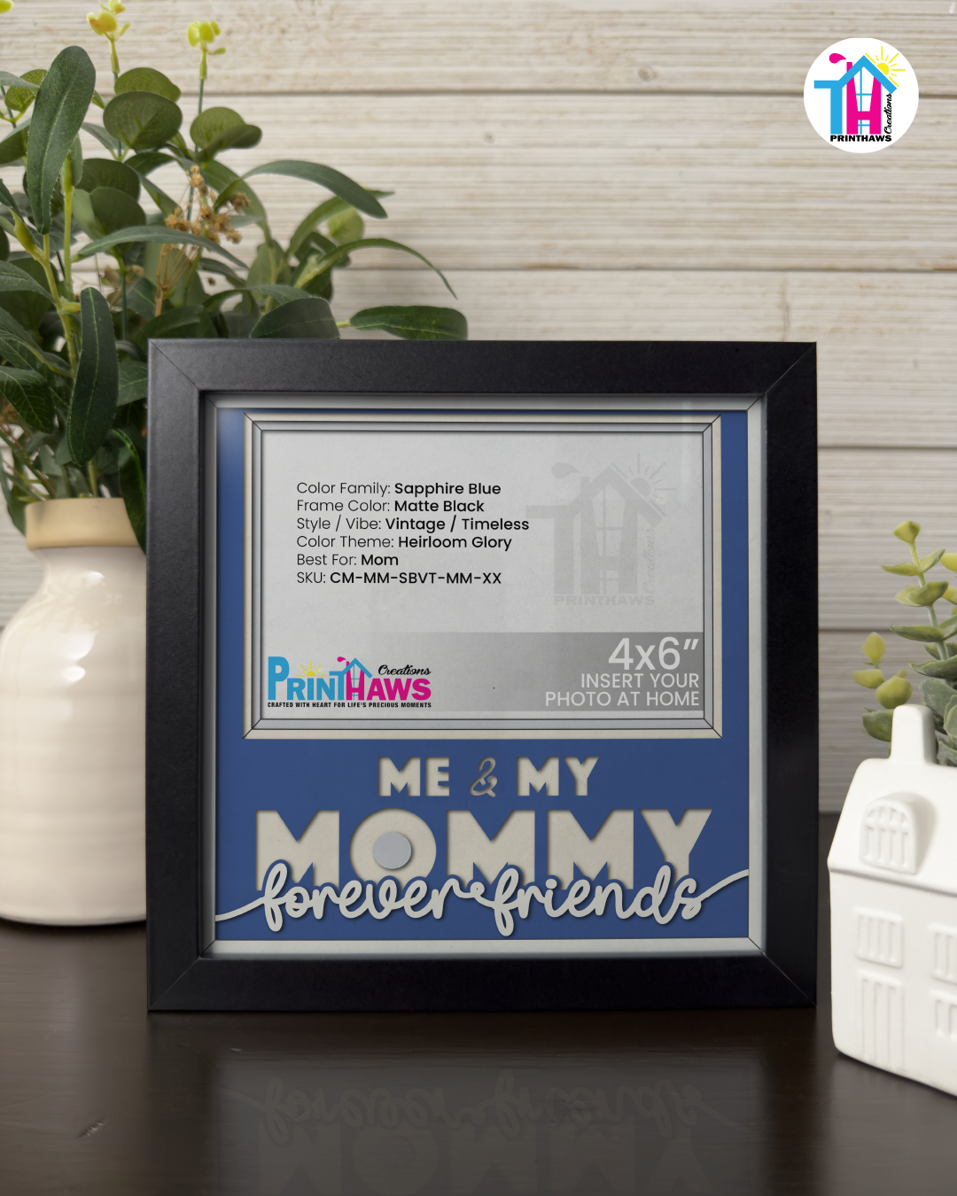 Me And Mommy Forever Friends - Crafted Memoirs Photo Frame By Printhaws Creations, Matte Black Frame, In A Refined Range Of Colors, 8x8 Frame Holds (4R) Photo - For Mom