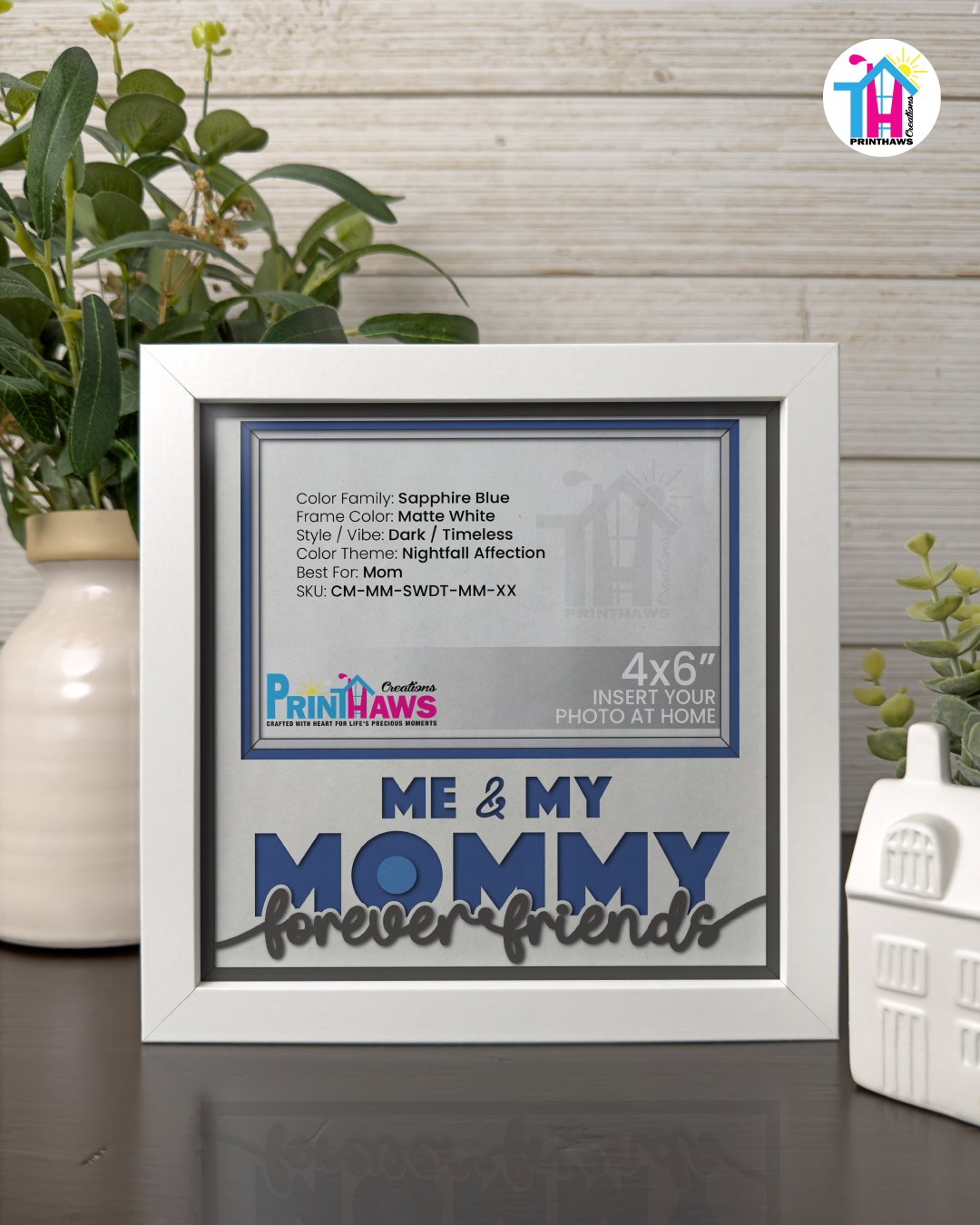 Me And Mommy Forever Friends - Crafted Memoirs Photo Frame By Printhaws Creations, Matte White Frame, In A Refined Range Of Colors, 8x8 Frame Holds (4R) Photo - For Mom