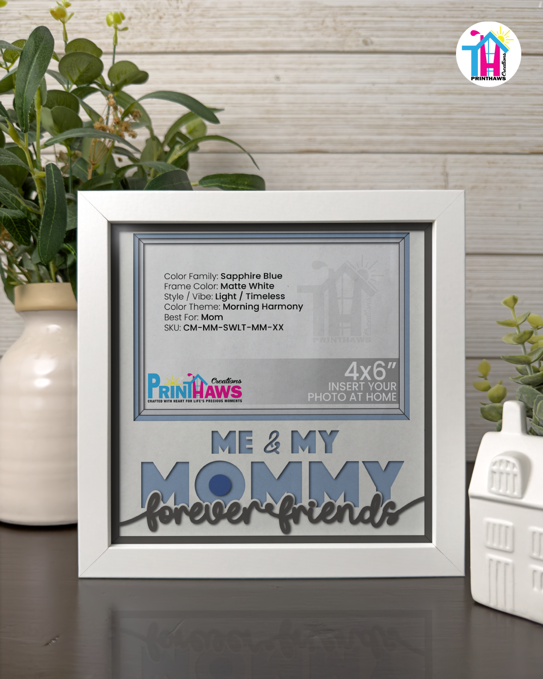 Me And Mommy Forever Friends - Crafted Memoirs Photo Frame By Printhaws Creations, Matte White Frame, In A Refined Range Of Colors, 8x8 Frame Holds (4R) Photo - For Mom