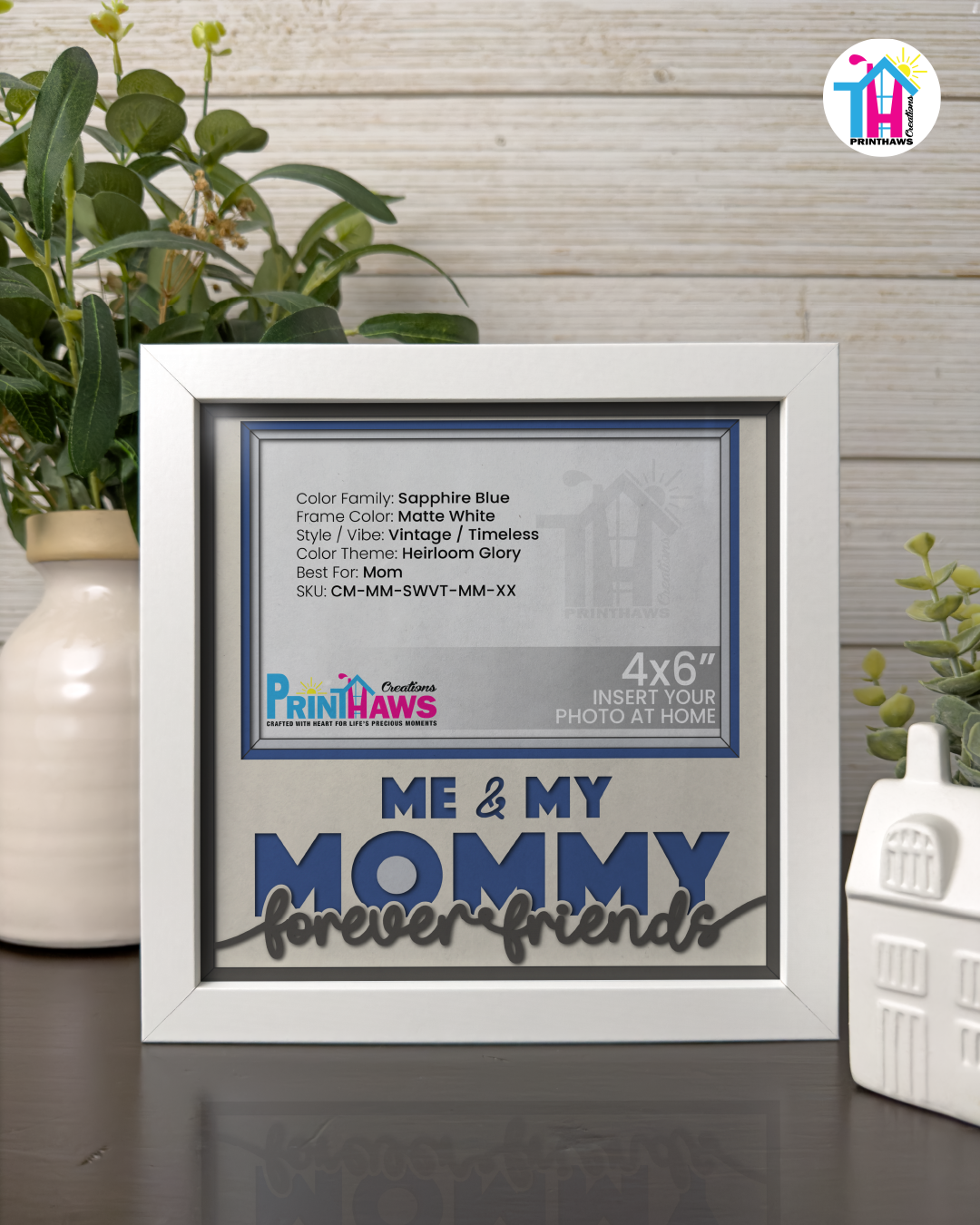Me And Mommy Forever Friends - Crafted Memoirs Photo Frame By Printhaws Creations, Matte White Frame, In A Refined Range Of Colors, 8x8 Frame Holds (4R) Photo - For Mom