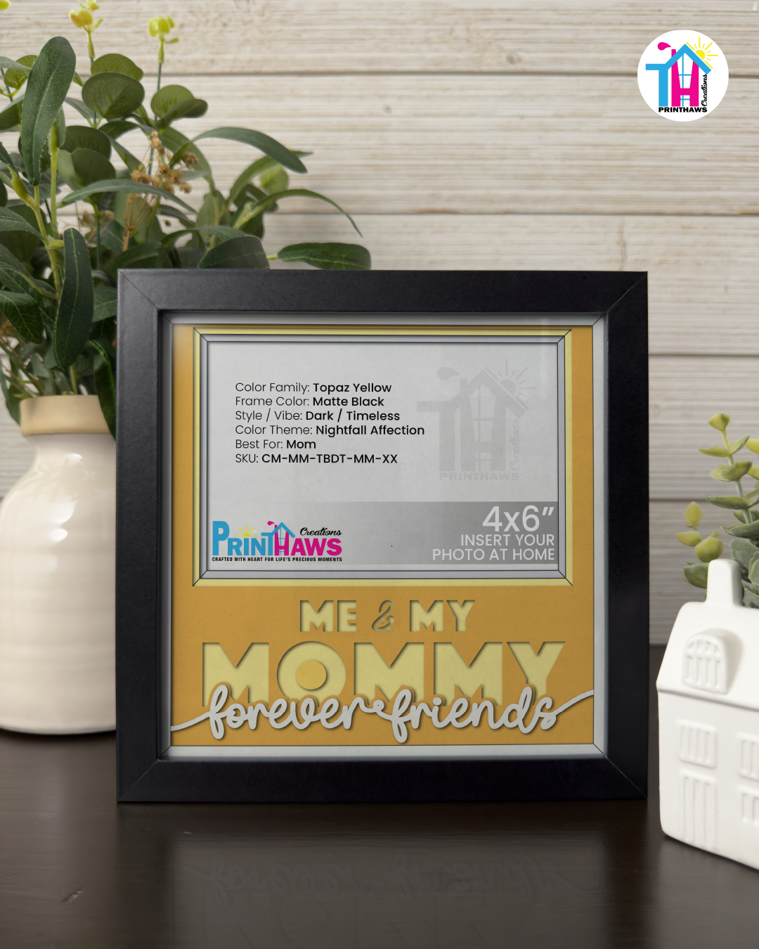 Me And Mommy Forever Friends - Crafted Memoirs Photo Frame By Printhaws Creations, Matte Black Frame, In A Refined Range Of Colors, 8x8 Frame Holds (4R) Photo - For Mom
