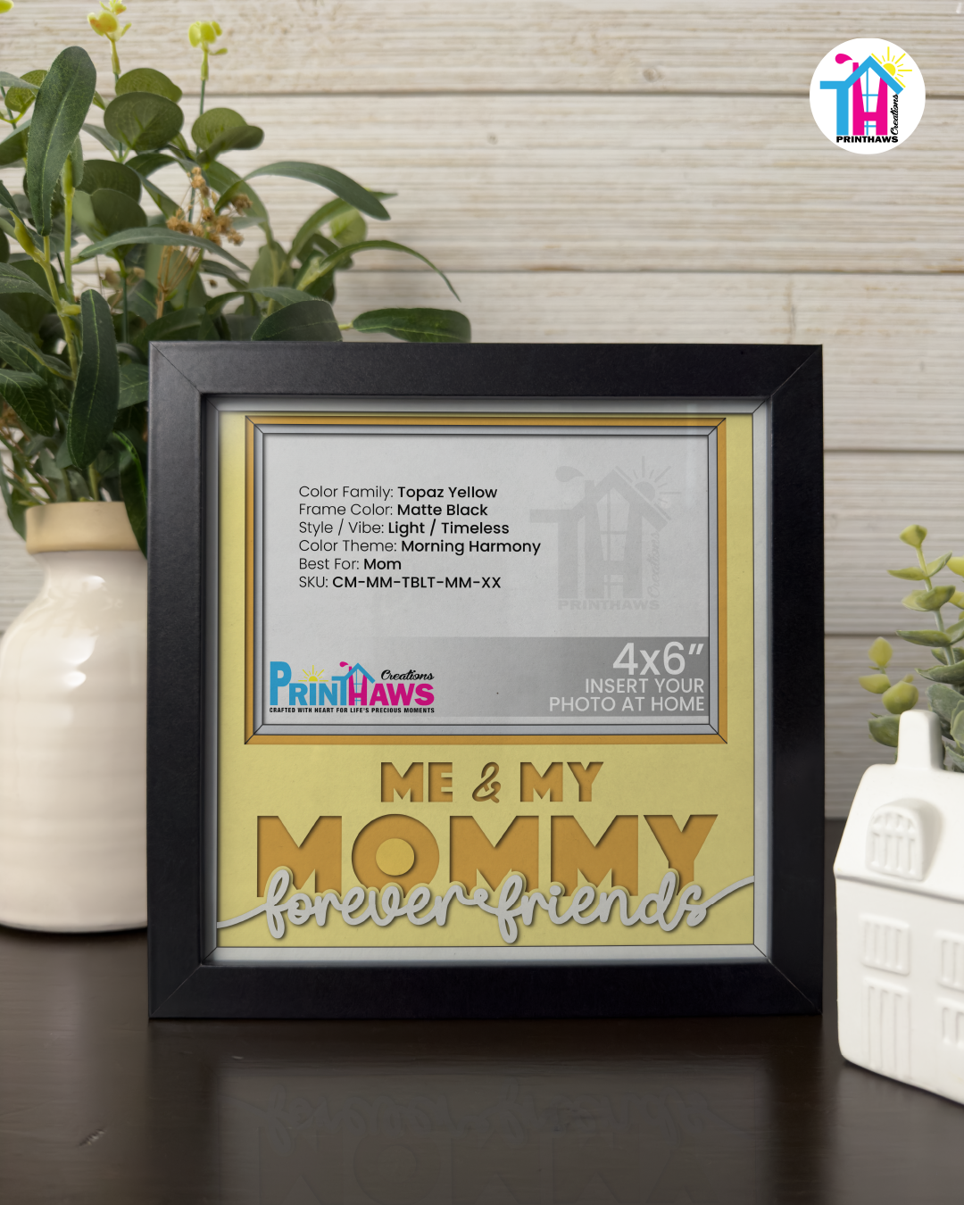 Me And Mommy Forever Friends - Crafted Memoirs Photo Frame By Printhaws Creations, Matte Black Frame, In A Refined Range Of Colors, 8x8 Frame Holds (4R) Photo - For Mom