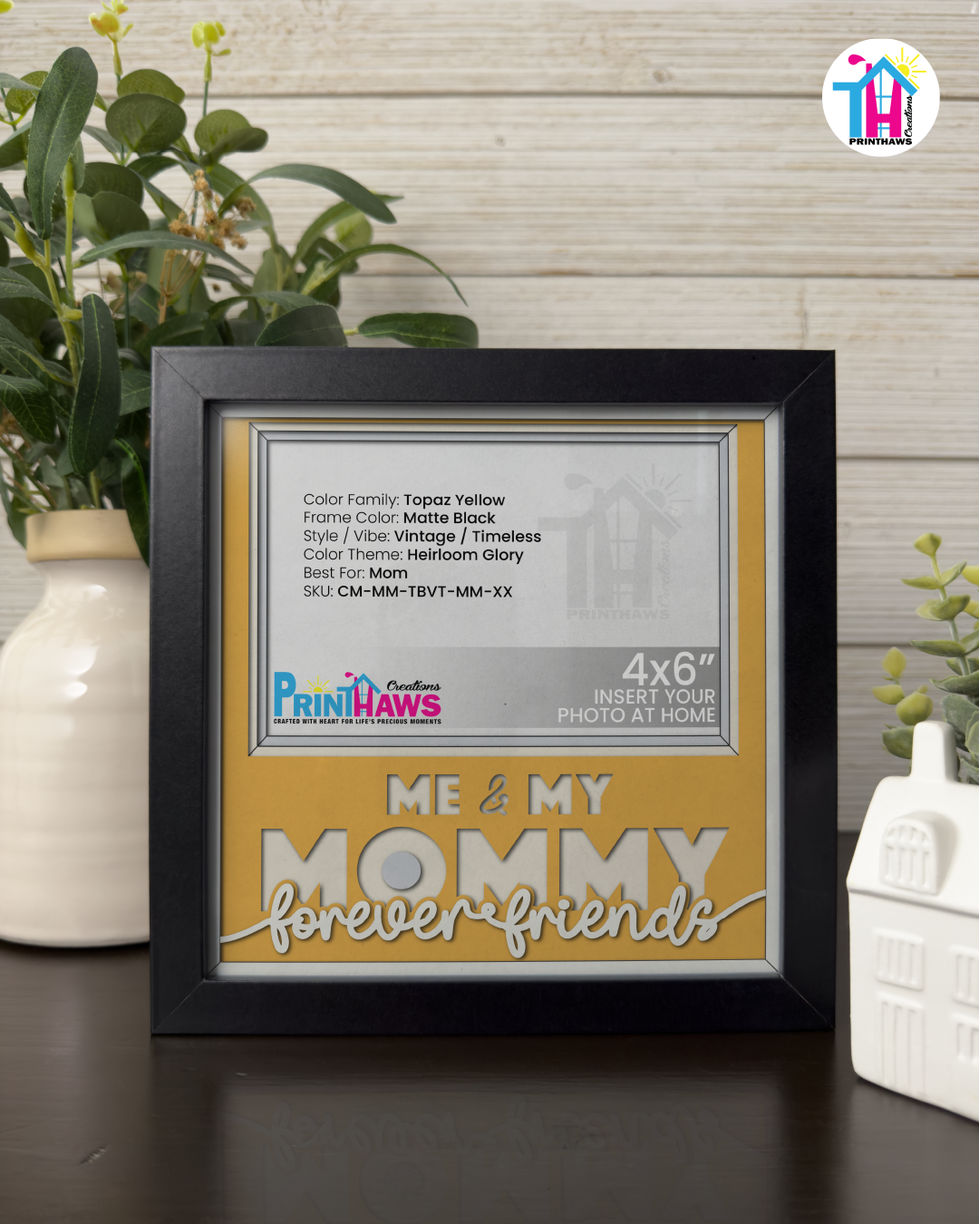 Me And Mommy Forever Friends - Crafted Memoirs Photo Frame By Printhaws Creations, Matte Black Frame, In A Refined Range Of Colors, 8x8 Frame Holds (4R) Photo - For Mom