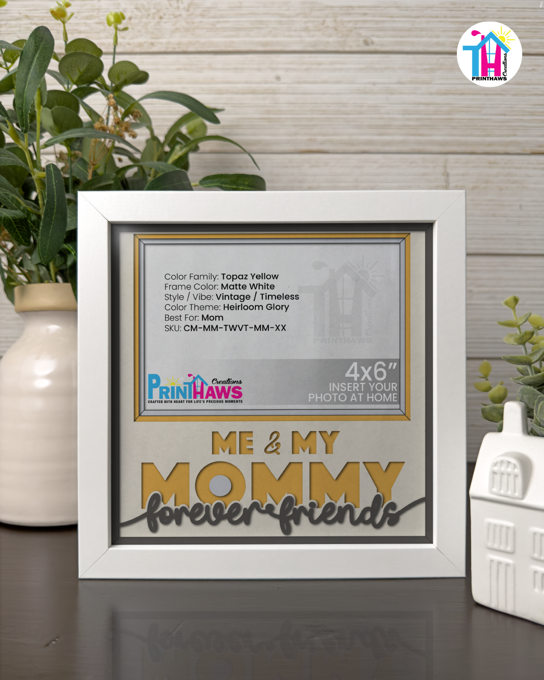 Me And Mommy Forever Friends - Crafted Memoirs Photo Frame By Printhaws Creations, Matte White Frame, In A Refined Range Of Colors, 8x8 Frame Holds (4R) Photo - For Mom
