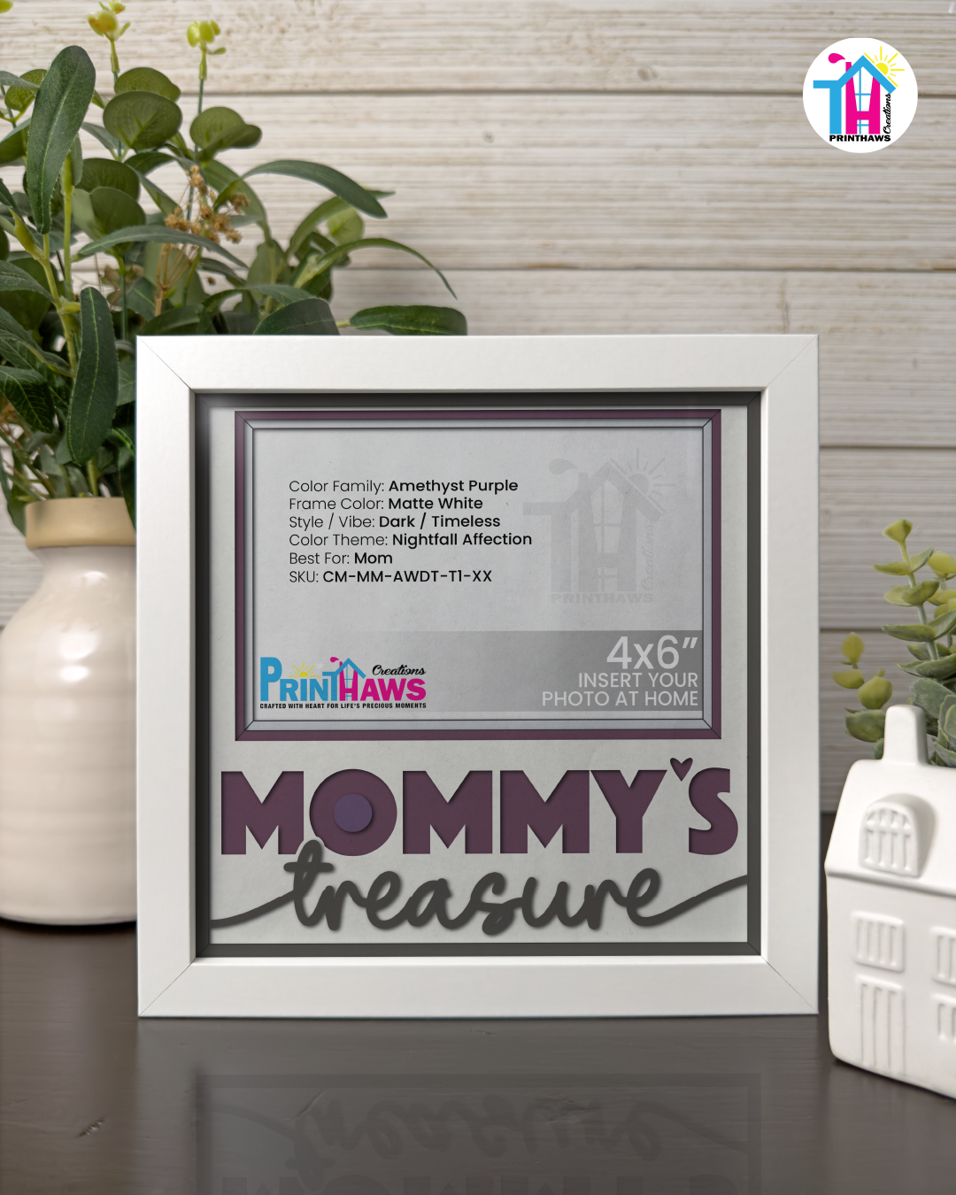 Mommy's Treasure - Crafted Memoirs Photo Frame By Printhaws Creations, Matte White Frame, In A Refined Range Of Colors, 8x8 Frame Holds (4R) Photo - For Mom