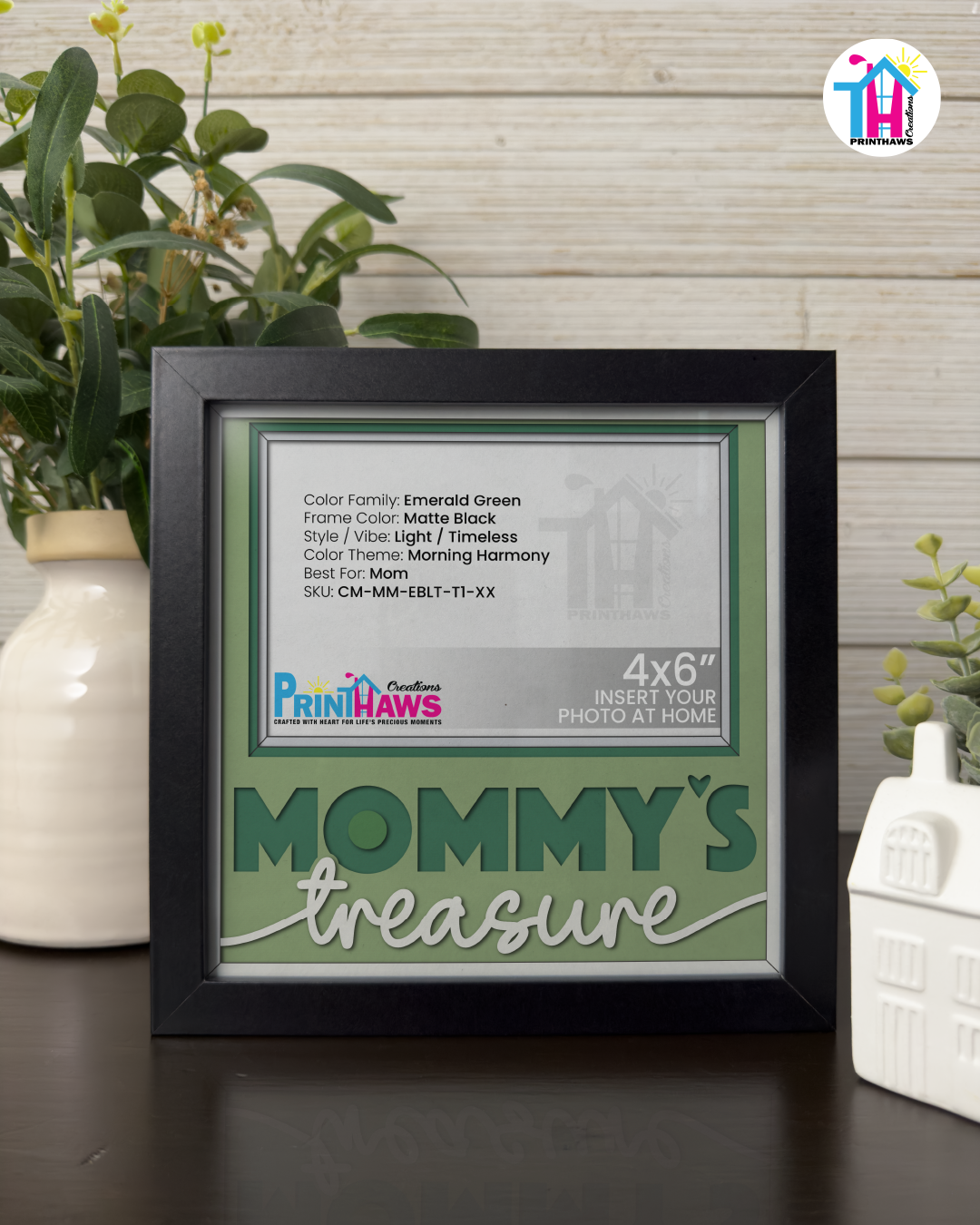 Mommy's Treasure - Crafted Memoirs Photo Frame By Printhaws Creations, Matte Black Frame, In A Refined Range Of Colors, 8x8 Frame Holds (4R) Photo - For Mom