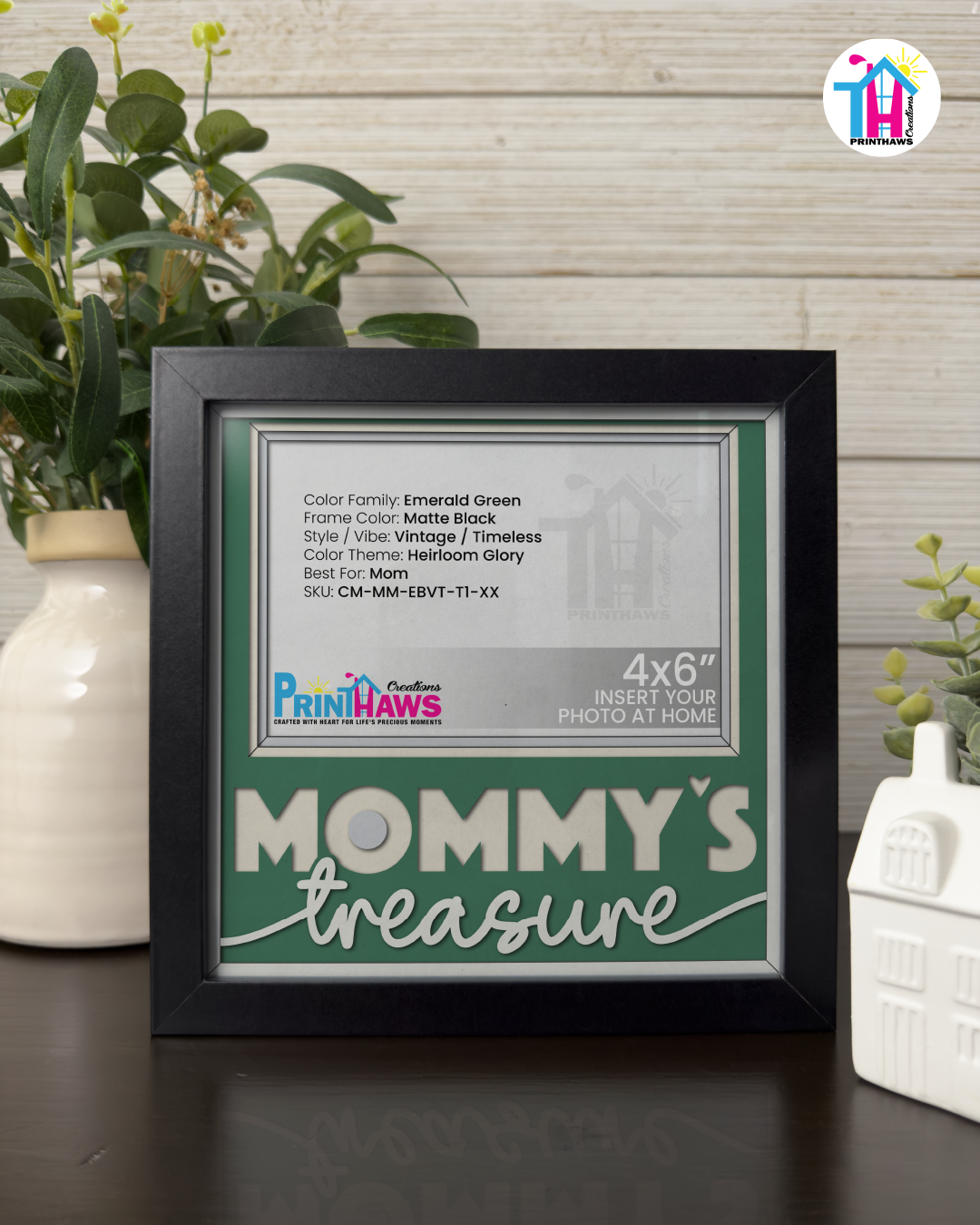 Mommy's Treasure - Crafted Memoirs Photo Frame By Printhaws Creations, Matte Black Frame, In A Refined Range Of Colors, 8x8 Frame Holds (4R) Photo - For Mom