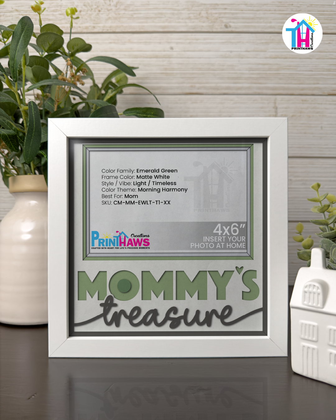 Mommy's Treasure - Crafted Memoirs Photo Frame By Printhaws Creations, Matte White Frame, In A Refined Range Of Colors, 8x8 Frame Holds (4R) Photo - For Mom