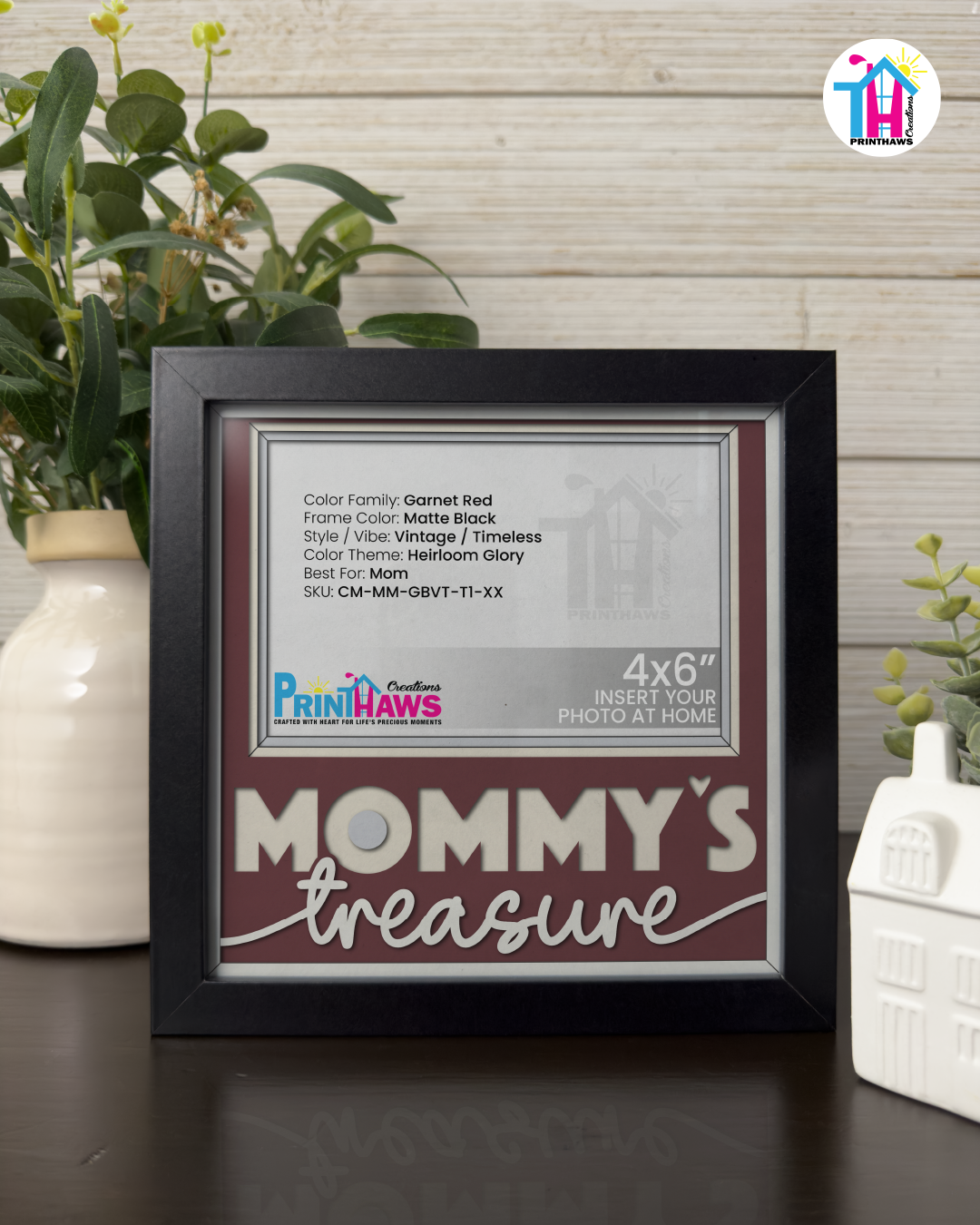 Mommy's Treasure - Crafted Memoirs Photo Frame By Printhaws Creations, Matte Black Frame, In A Refined Range Of Colors, 8x8 Frame Holds (4R) Photo - For Mom