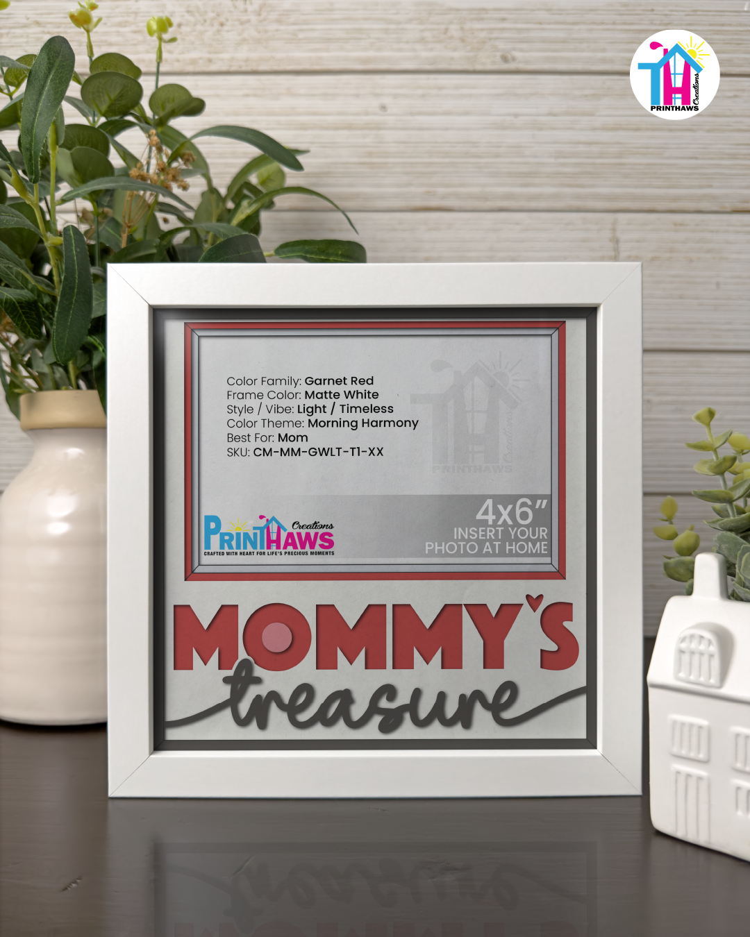 Mommy's Treasure - Crafted Memoirs Photo Frame By Printhaws Creations, Matte White Frame, In A Refined Range Of Colors, 8x8 Frame Holds (4R) Photo - For Mom