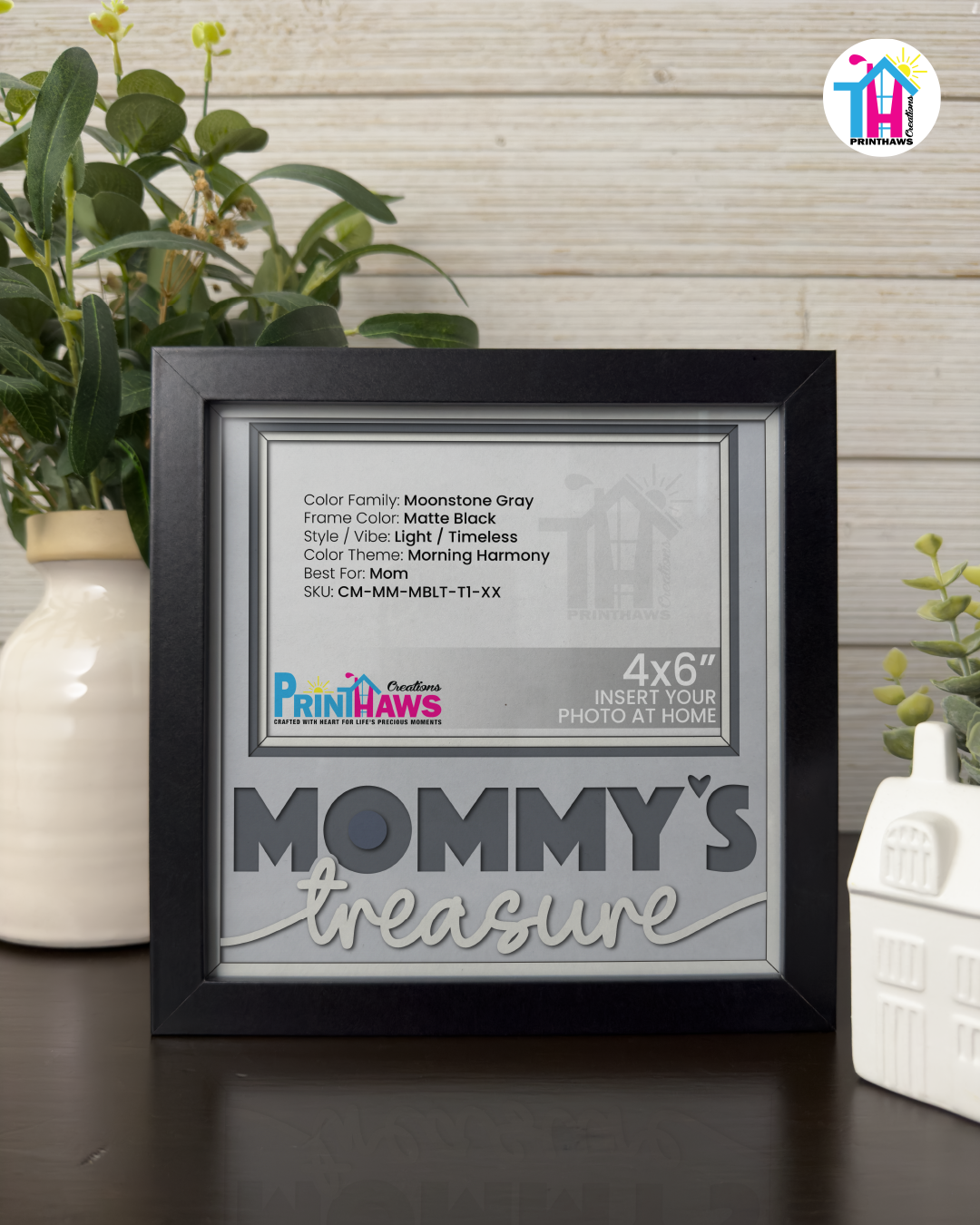 Mommy's Treasure - Crafted Memoirs Photo Frame By Printhaws Creations, Matte Black Frame, In A Refined Range Of Colors, 8x8 Frame Holds (4R) Photo - For Mom