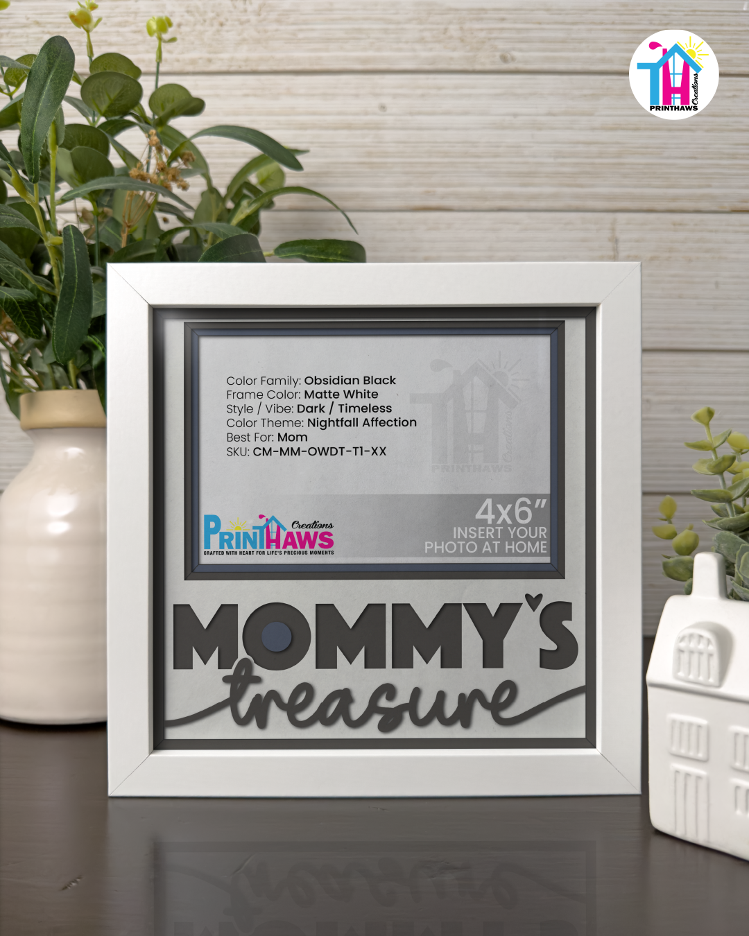 Mommy's Treasure - Crafted Memoirs Photo Frame By Printhaws Creations, Matte White Frame, In A Refined Range Of Colors, 8x8 Frame Holds (4R) Photo - For Mom