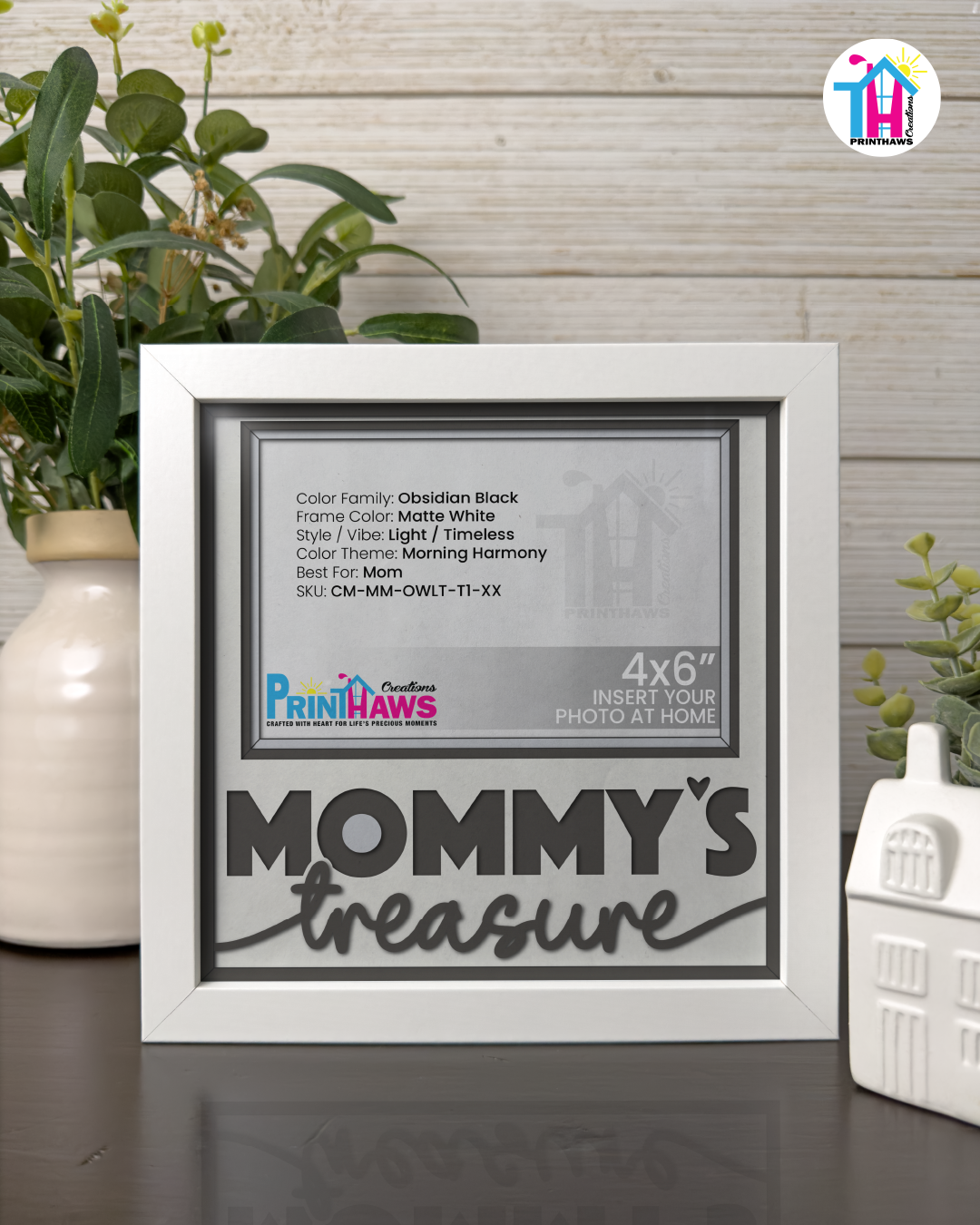 Mommy's Treasure - Crafted Memoirs Photo Frame By Printhaws Creations, Matte White Frame, In A Refined Range Of Colors, 8x8 Frame Holds (4R) Photo - For Mom