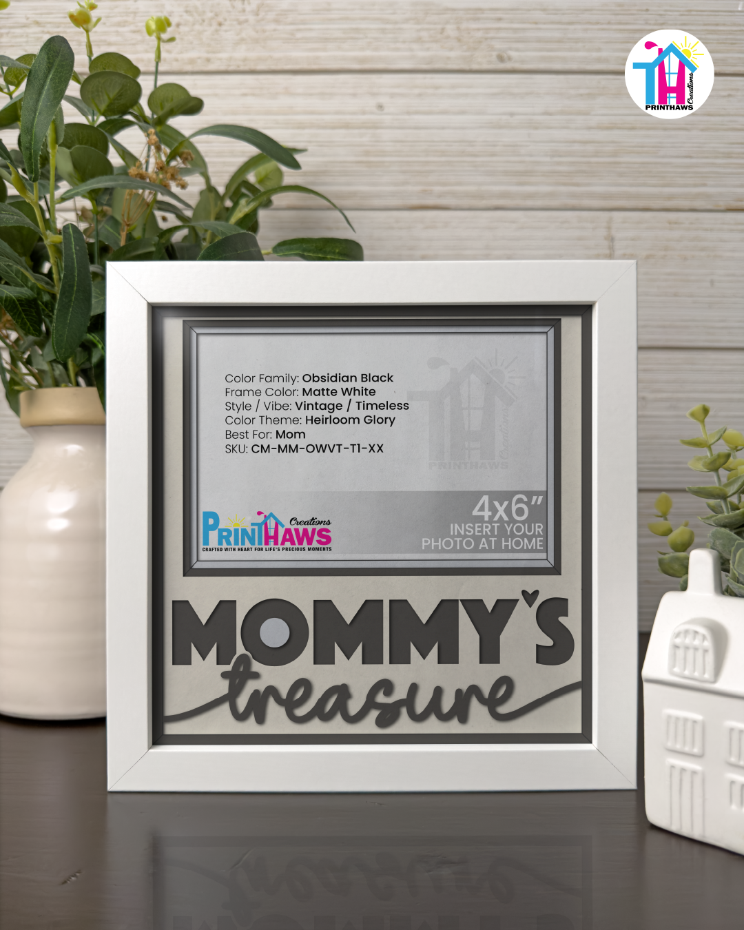 Mommy's Treasure - Crafted Memoirs Photo Frame By Printhaws Creations, Matte White Frame, In A Refined Range Of Colors, 8x8 Frame Holds (4R) Photo - For Mom