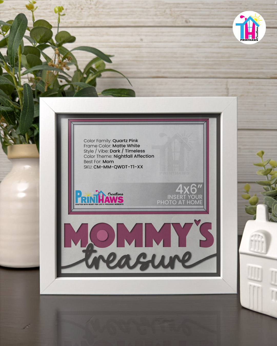 Mommy's Treasure - Crafted Memoirs Photo Frame By Printhaws Creations, Matte White Frame, In A Refined Range Of Colors, 8x8 Frame Holds (4R) Photo - For Mom