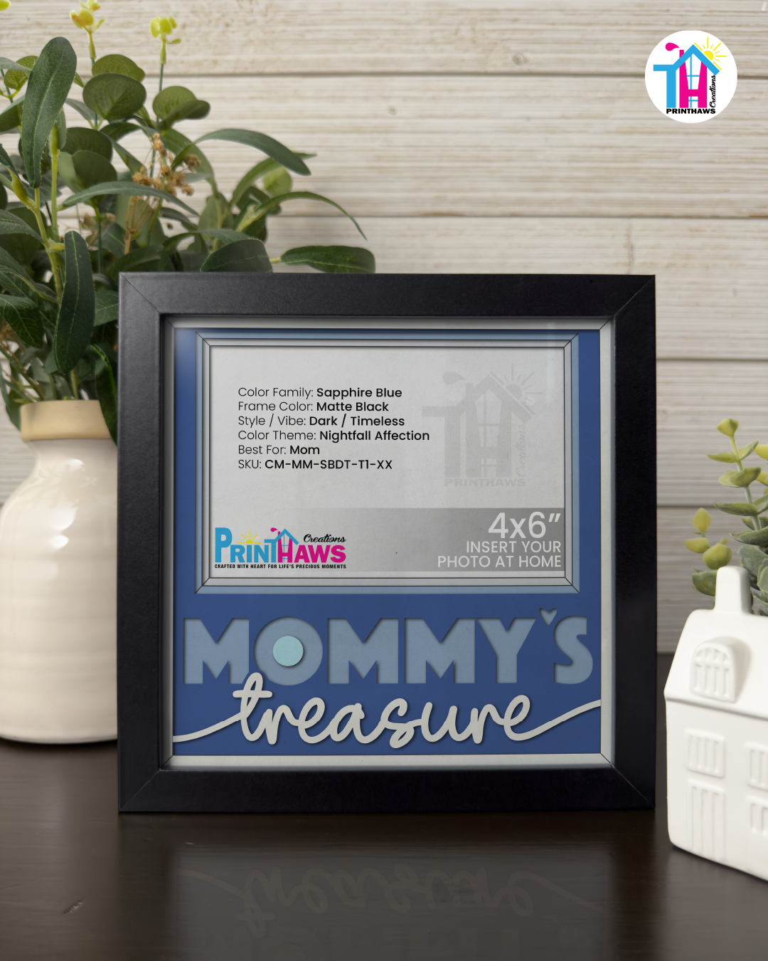 Mommy's Treasure - Crafted Memoirs Photo Frame By Printhaws Creations, Matte Black Frame, In A Refined Range Of Colors, 8x8 Frame Holds (4R) Photo - For Mom