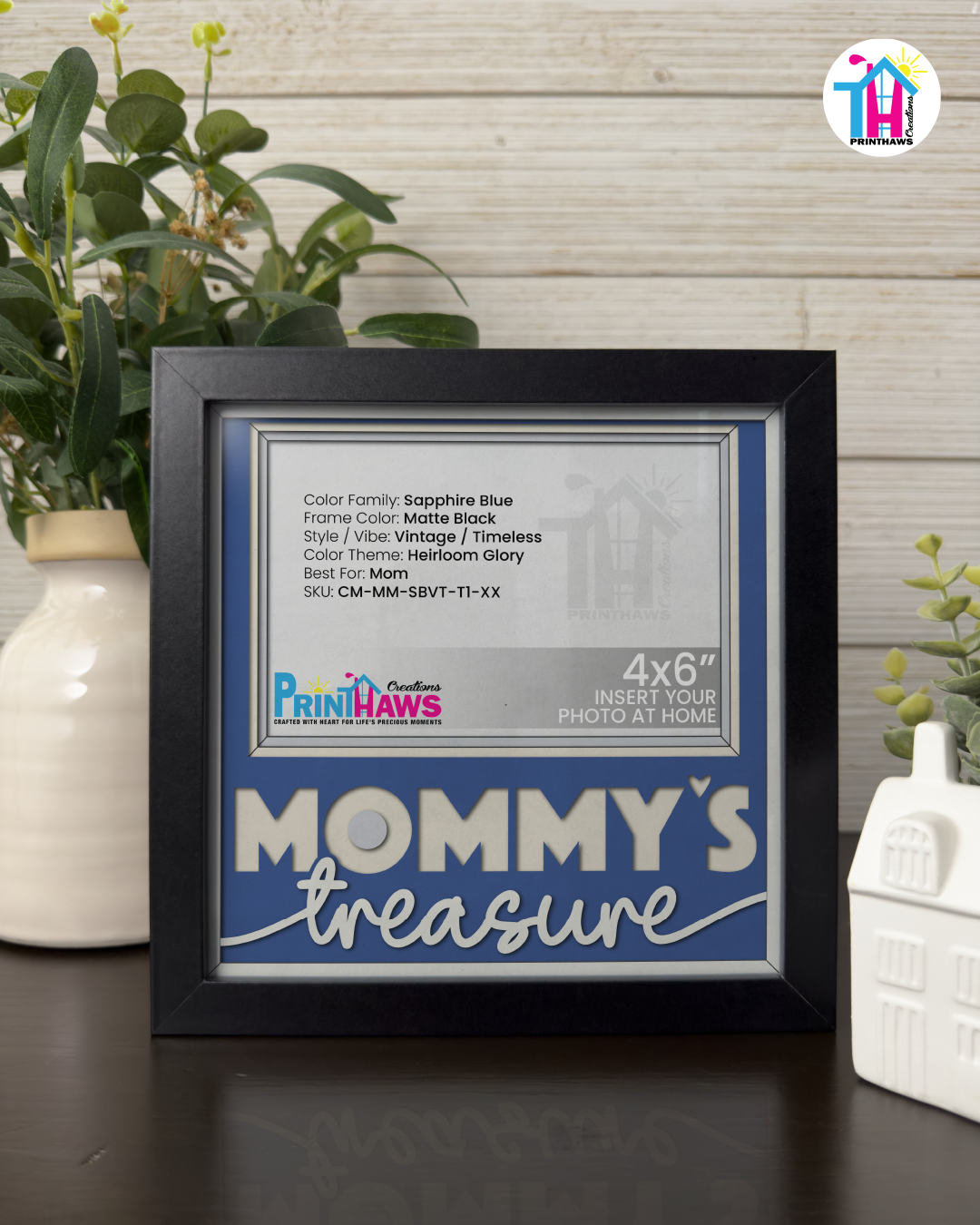 Mommy's Treasure - Crafted Memoirs Photo Frame By Printhaws Creations, Matte Black Frame, In A Refined Range Of Colors, 8x8 Frame Holds (4R) Photo - For Mom