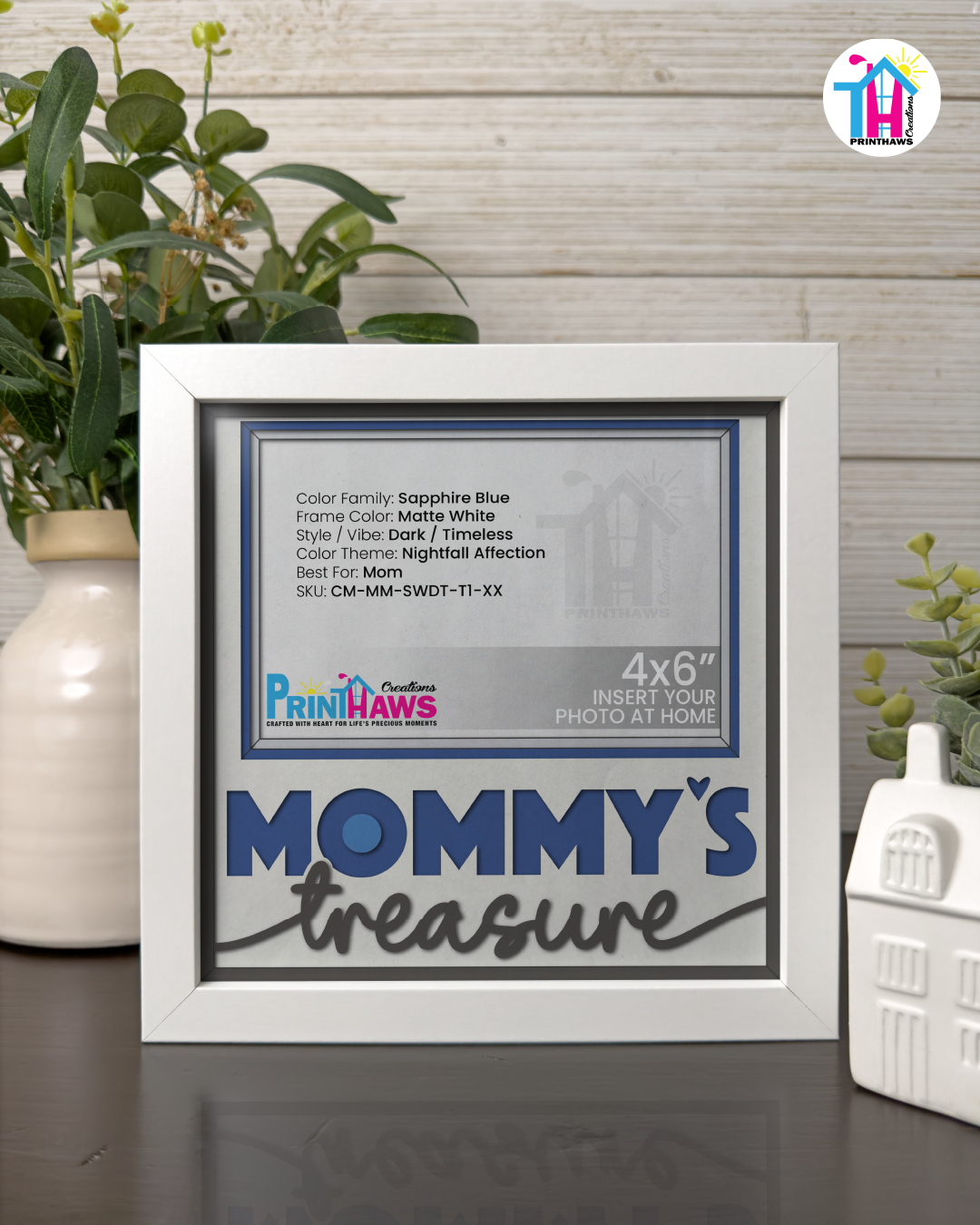 Mommy's Treasure - Crafted Memoirs Photo Frame By Printhaws Creations, Matte White Frame, In A Refined Range Of Colors, 8x8 Frame Holds (4R) Photo - For Mom