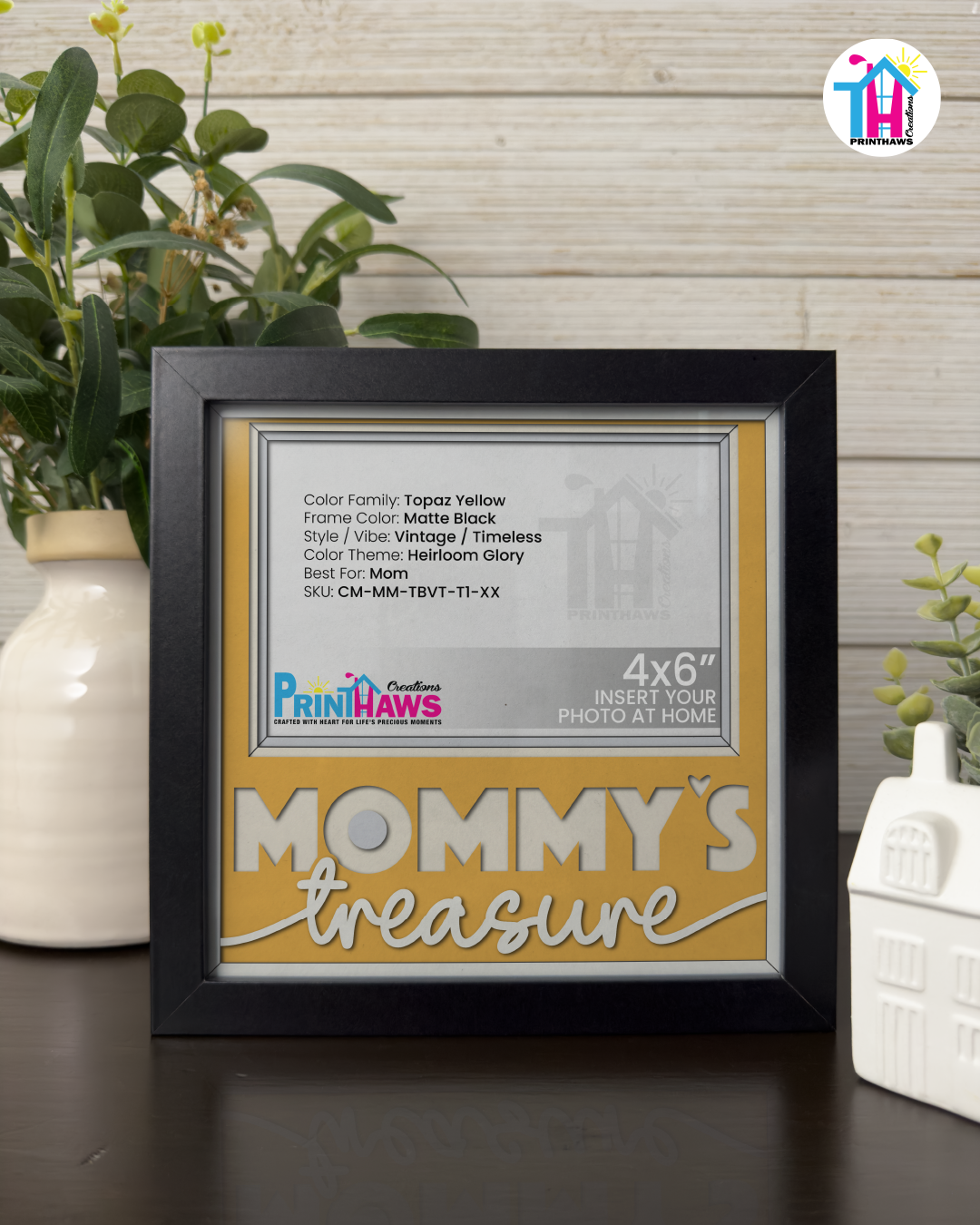 Mommy's Treasure - Crafted Memoirs Photo Frame By Printhaws Creations, Matte Black Frame, In A Refined Range Of Colors, 8x8 Frame Holds (4R) Photo - For Mom