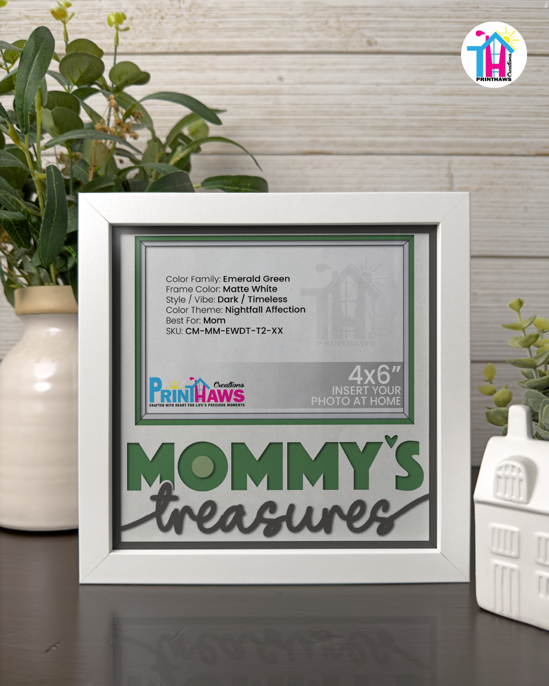 Mommy's Treasures - Crafted Memoirs Photo Frame By Printhaws Creations, Matte White Frame, In A Refined Range Of Colors, 8x8 Frame Holds (4R) Photo - For Mom