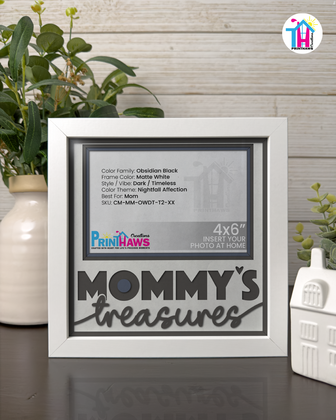 Mommy's Treasures - Crafted Memoirs Photo Frame By Printhaws Creations, Matte White Frame, In A Refined Range Of Colors, 8x8 Frame Holds (4R) Photo - For Mom