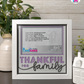 Thankful For Family - Crafted Memoirs Photo Frame By Printhaws Creations, Matte White Frame In Amethyst Purple, Morning Harmony Theme (Light, Timeless), 8x8 Frame Holds (4R) Photo -  For Family Moments Together