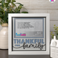 Thankful For Family - Crafted Memoirs Photo Frame By Printhaws Creations, Matte White Frame In Sapphire Blue, Morning Harmony Theme (Light, Timeless), 8x8 Frame Holds (4R) Photo -  For Family Moments Together
