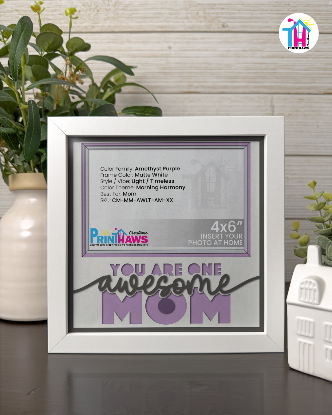 You Are One Awesome Mom - Crafted Memoirs Photo Frame By Printhaws Creations, Matte White Frame, In A Refined Range Of Colors, 8x8 Frame Holds (4R) Photo - For Mom