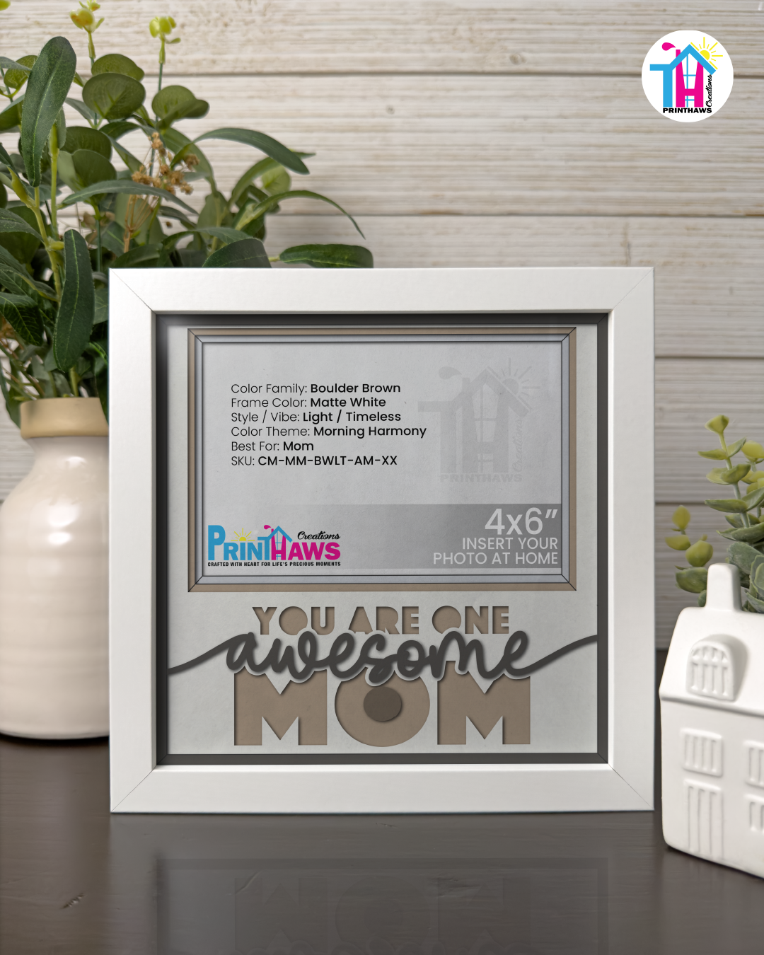 You Are One Awesome Mom - Crafted Memoirs Photo Frame By Printhaws Creations, Matte White Frame, In A Refined Range Of Colors, 8x8 Frame Holds (4R) Photo - For Mom