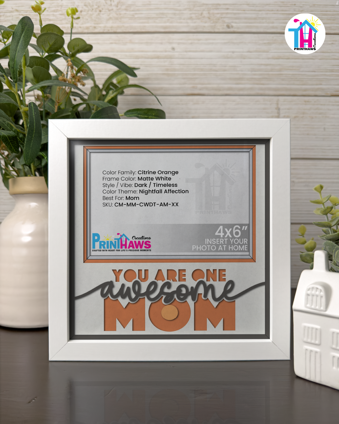 You Are One Awesome Mom - Crafted Memoirs Photo Frame By Printhaws Creations, Matte White Frame, In A Refined Range Of Colors, 8x8 Frame Holds (4R) Photo - For Mom