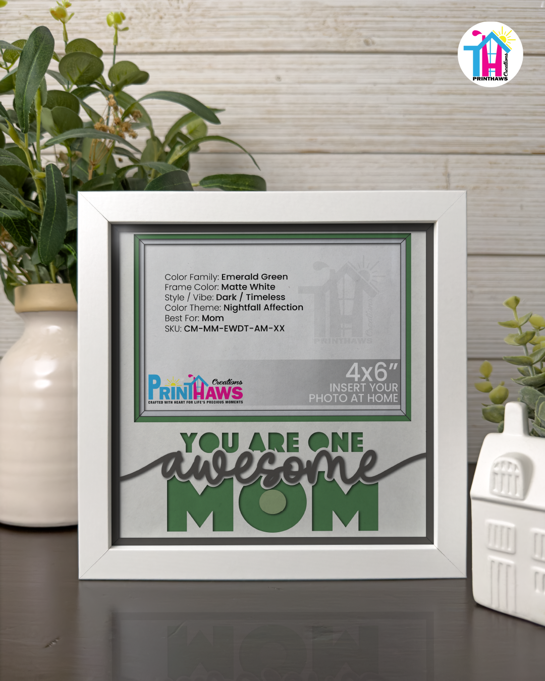 You Are One Awesome Mom - Crafted Memoirs Photo Frame By Printhaws Creations, Matte White Frame, In A Refined Range Of Colors, 8x8 Frame Holds (4R) Photo - For Mom