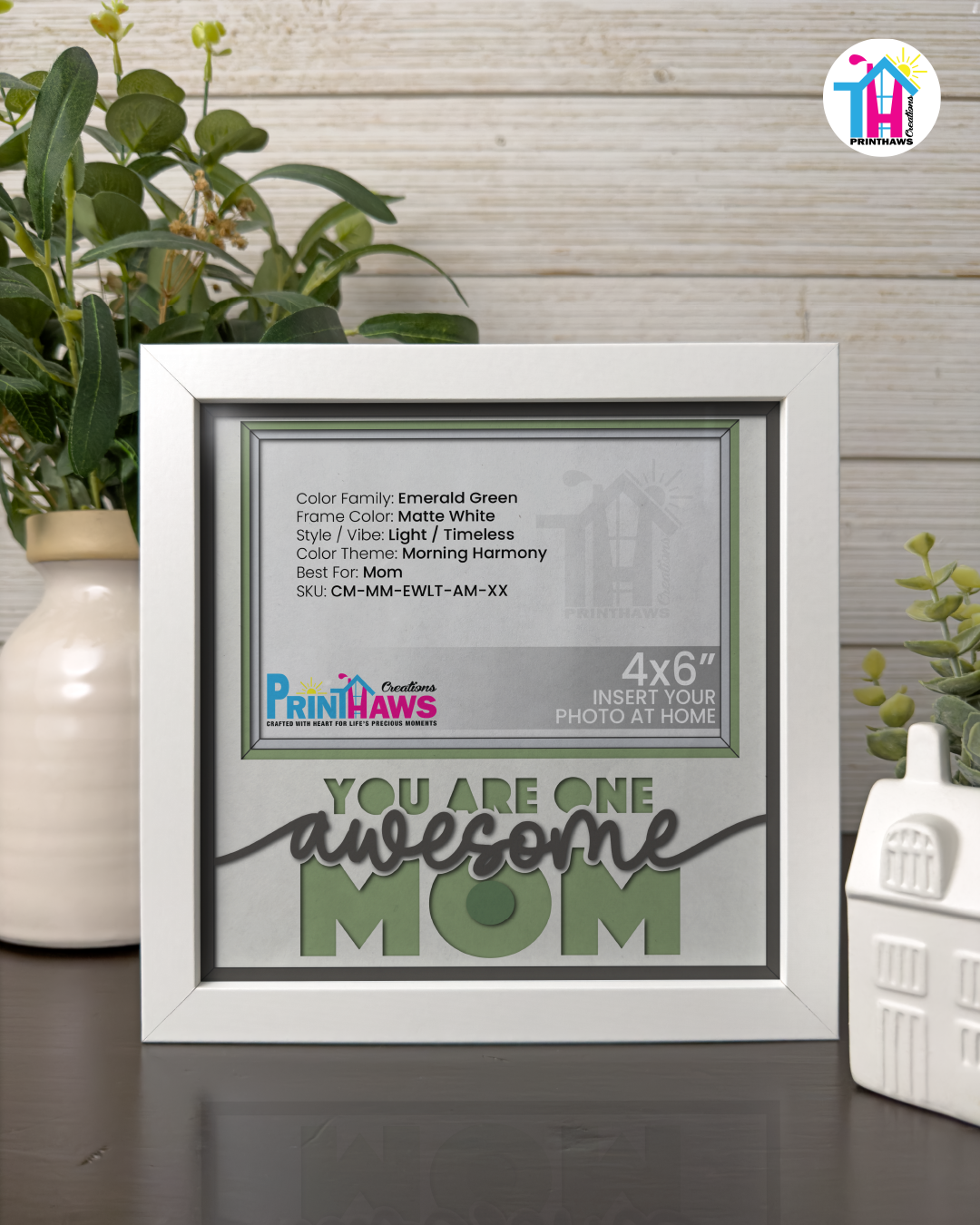 You Are One Awesome Mom - Crafted Memoirs Photo Frame By Printhaws Creations, Matte White Frame, In A Refined Range Of Colors, 8x8 Frame Holds (4R) Photo - For Mom