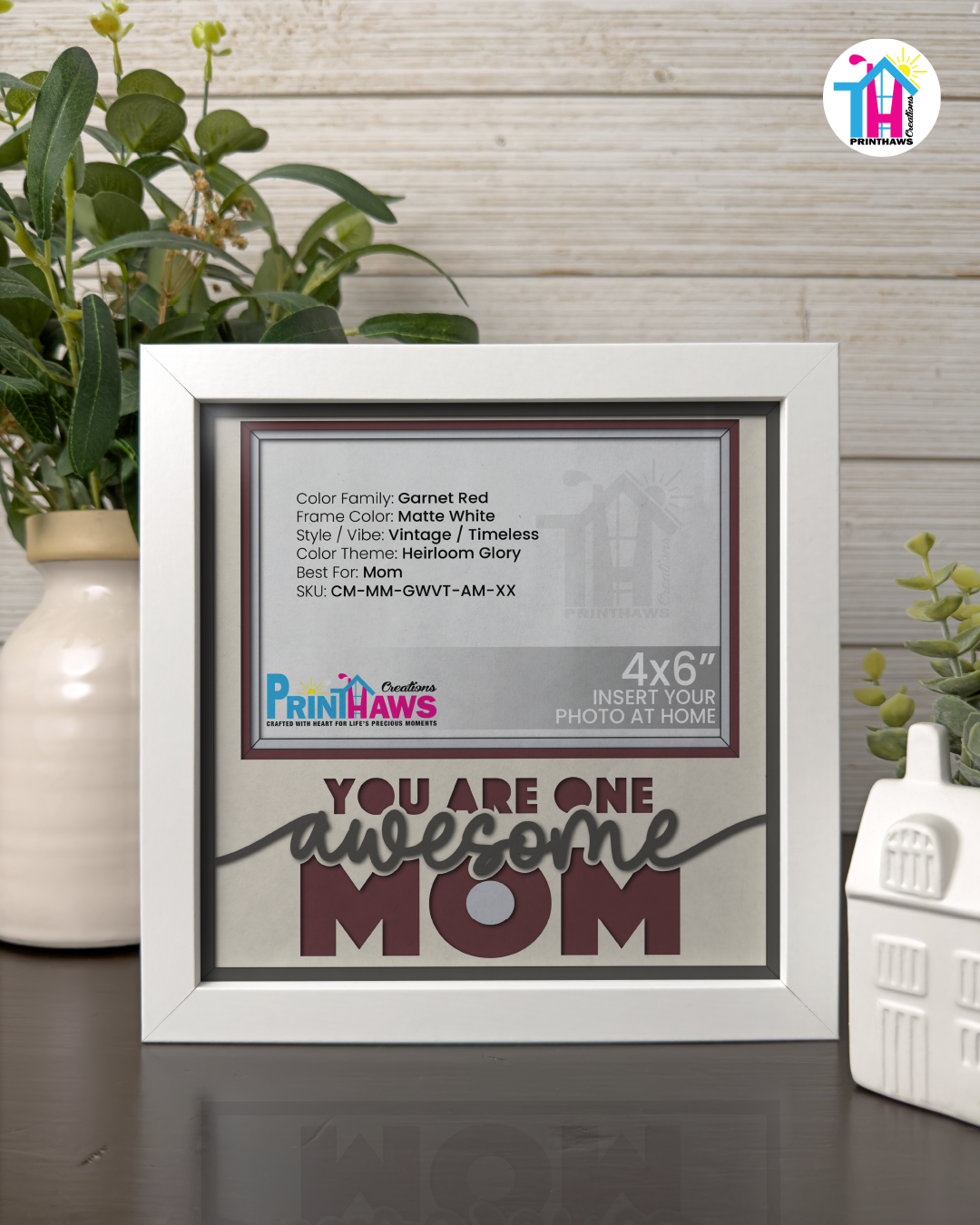 You Are One Awesome Mom - Crafted Memoirs Photo Frame By Printhaws Creations, Matte White Frame, In A Refined Range Of Colors, 8x8 Frame Holds (4R) Photo - For Mom