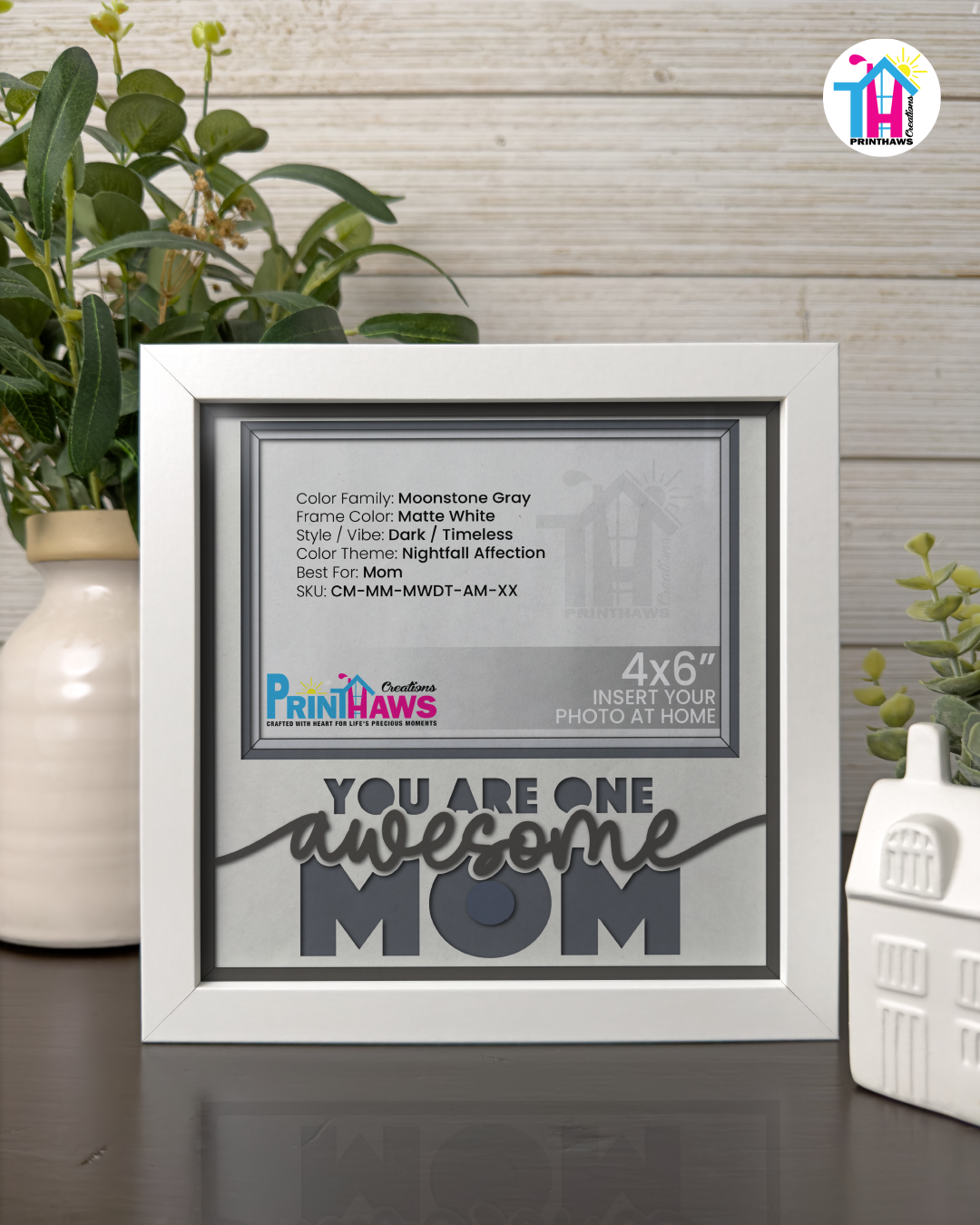 You Are One Awesome Mom - Crafted Memoirs Photo Frame By Printhaws Creations, Matte White Frame, In A Refined Range Of Colors, 8x8 Frame Holds (4R) Photo - For Mom