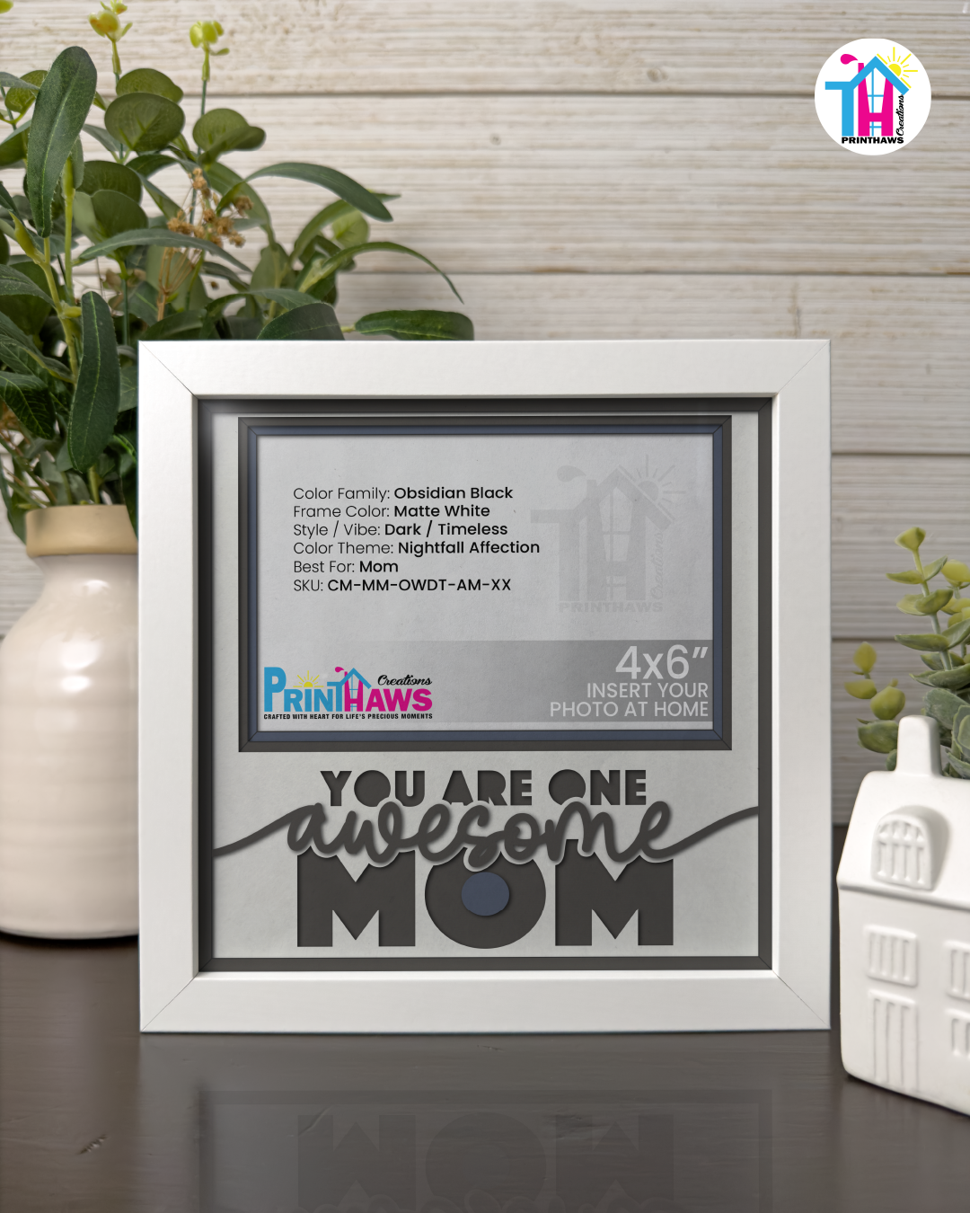 You Are One Awesome Mom - Crafted Memoirs Photo Frame By Printhaws Creations, Matte White Frame, In A Refined Range Of Colors, 8x8 Frame Holds (4R) Photo - For Mom