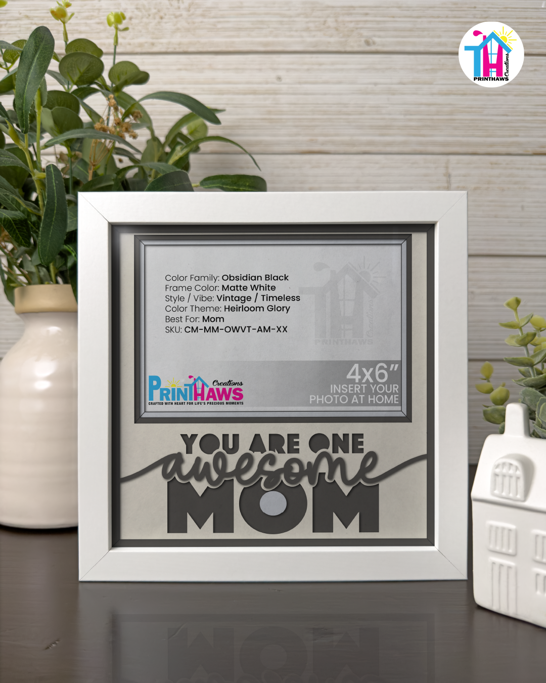 You Are One Awesome Mom - Crafted Memoirs Photo Frame By Printhaws Creations, Matte White Frame, In A Refined Range Of Colors, 8x8 Frame Holds (4R) Photo - For Mom