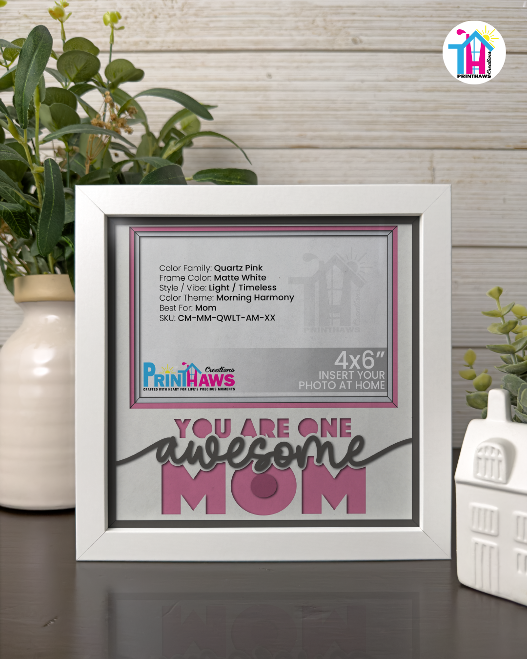 You Are One Awesome Mom - Crafted Memoirs Photo Frame By Printhaws Creations, Matte White Frame, In A Refined Range Of Colors, 8x8 Frame Holds (4R) Photo - For Mom