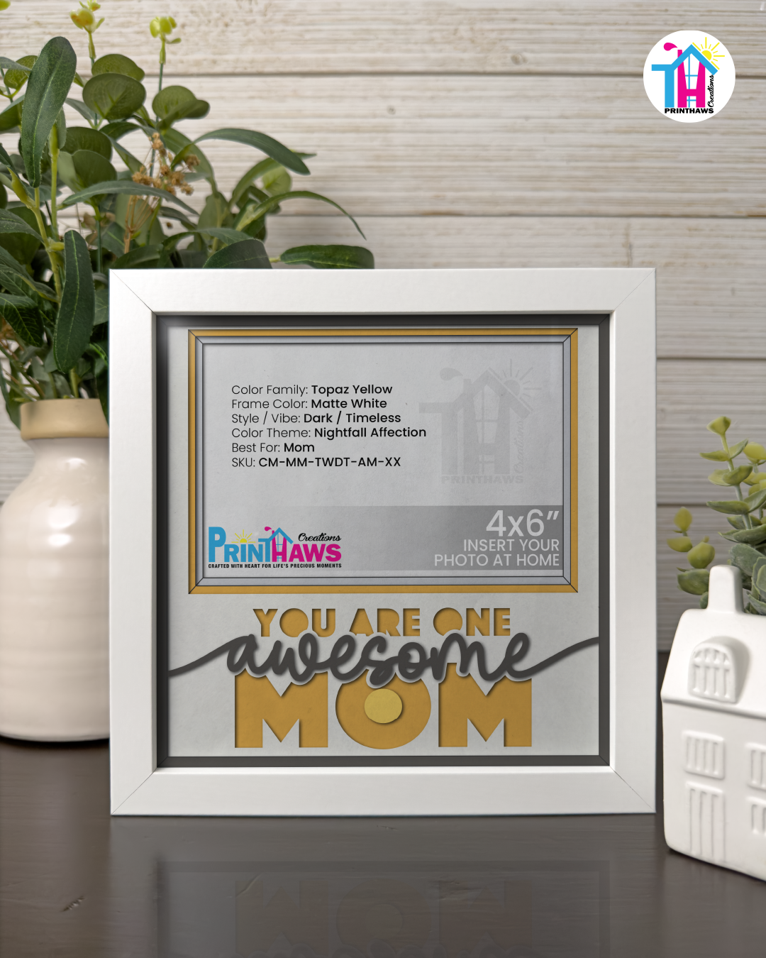 You Are One Awesome Mom - Crafted Memoirs Photo Frame By Printhaws Creations, Matte White Frame, In A Refined Range Of Colors, 8x8 Frame Holds (4R) Photo - For Mom