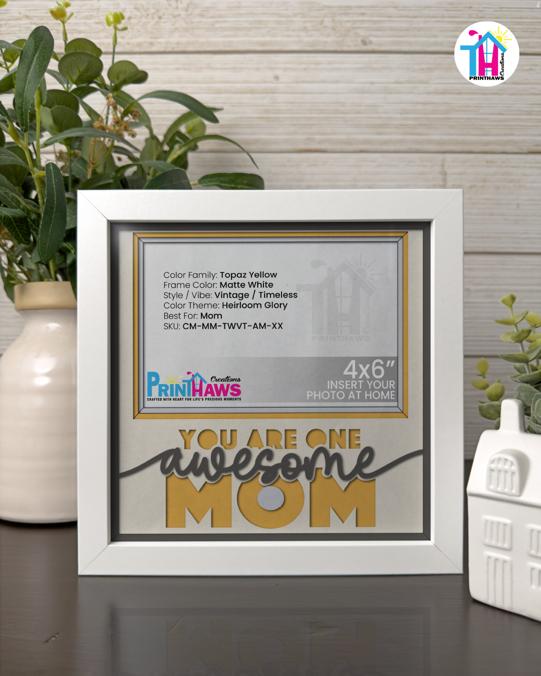 You Are One Awesome Mom - Crafted Memoirs Photo Frame By Printhaws Creations, Matte White Frame, In A Refined Range Of Colors, 8x8 Frame Holds (4R) Photo - For Mom