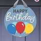 Builder Play - Birthday Door Hanger By Printhaws Creations, 16" Round Wooden Front Door Sign, Layered Hand-Painted Entryway Decor