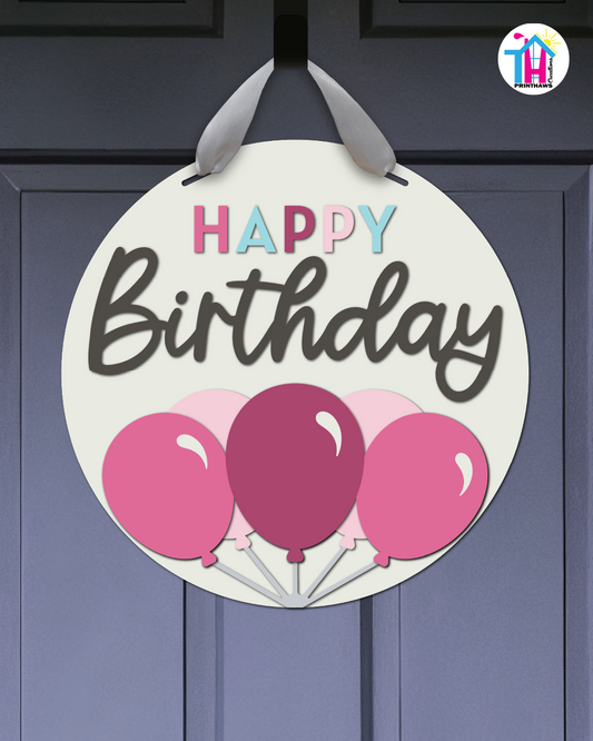 Candy Pop - Birthday Door Hanger By Printhaws Creations, 16" Round Wooden Front Door Sign, Layered Hand-Painted Entryway Decor