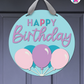 Dream Frost - Birthday Door Hanger By Printhaws Creations, 16" Round Wooden Front Door Sign, Layered Hand-Painted Entryway Decor